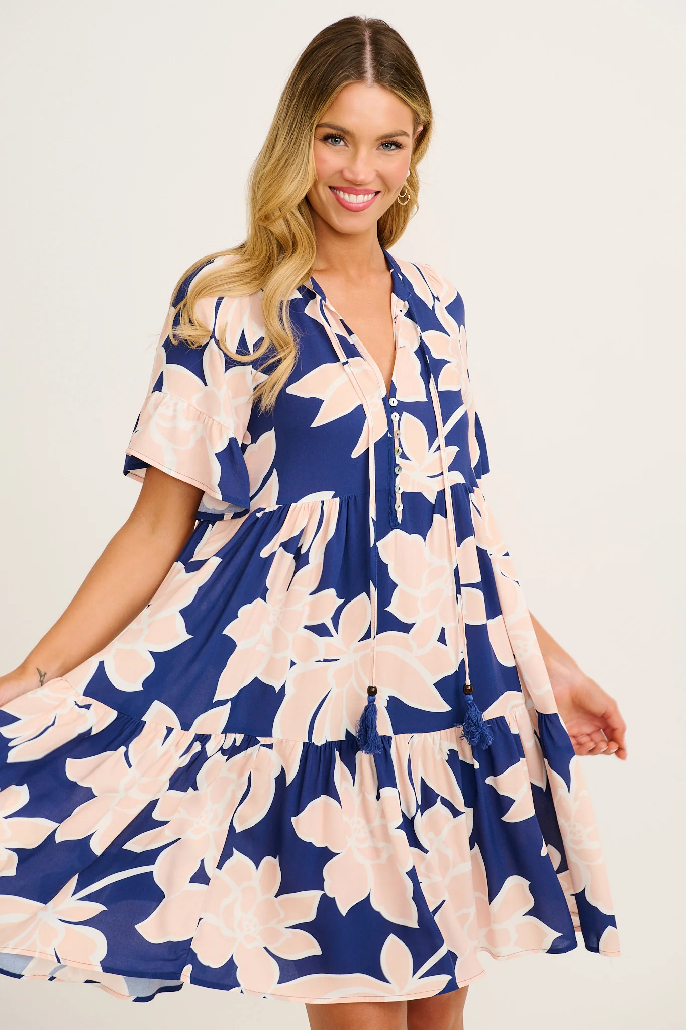 Limited Dress in Navy with Pink Floral - Image 2
