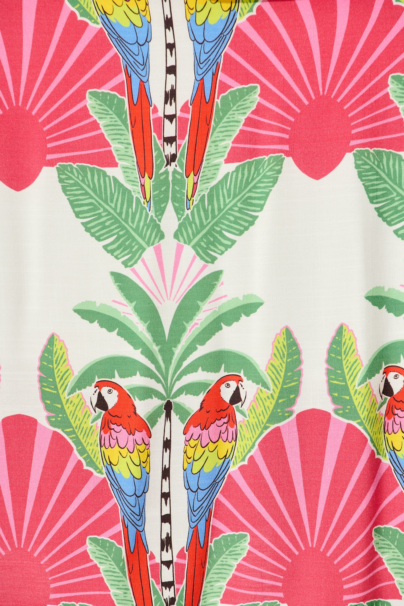 Linley Dress in White with Red Multi Tropical Print - Image 6