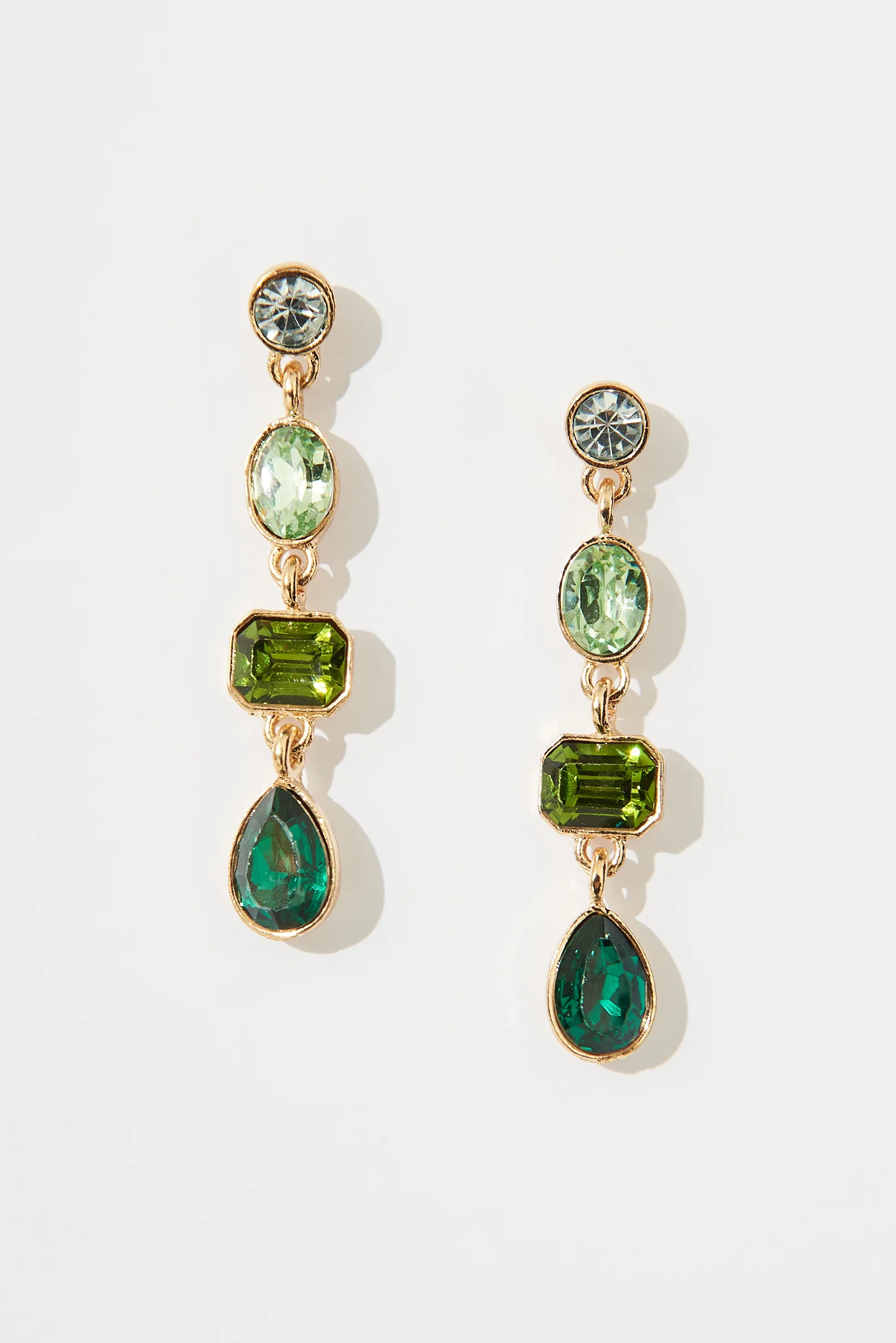 Lisa Drop Earrings In Multi Emerald