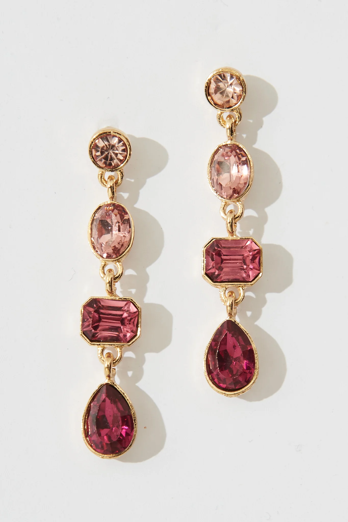 Lisa Drop Earrings In Multi Red