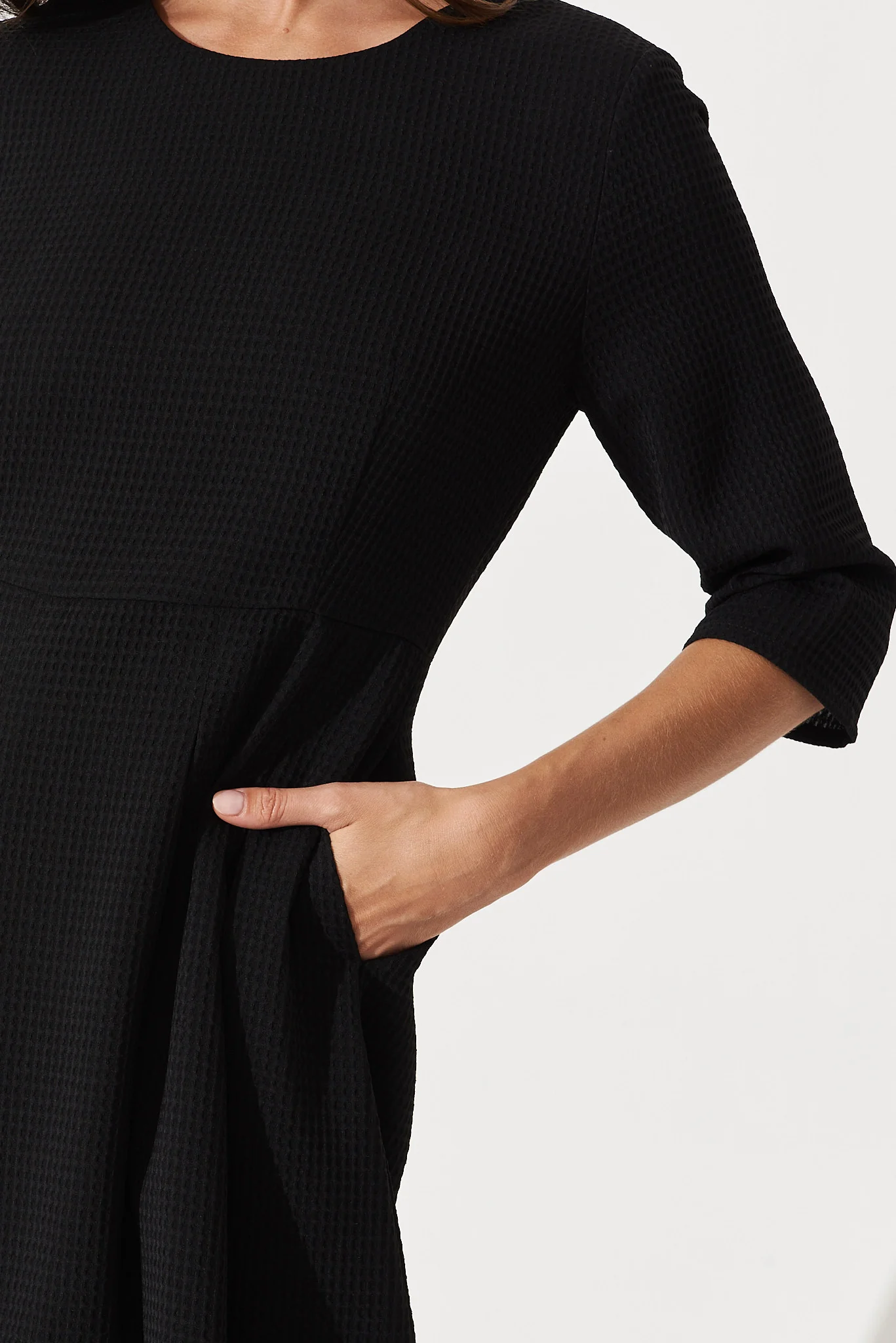 Lizbeth Dress In Textured Black - Image 6