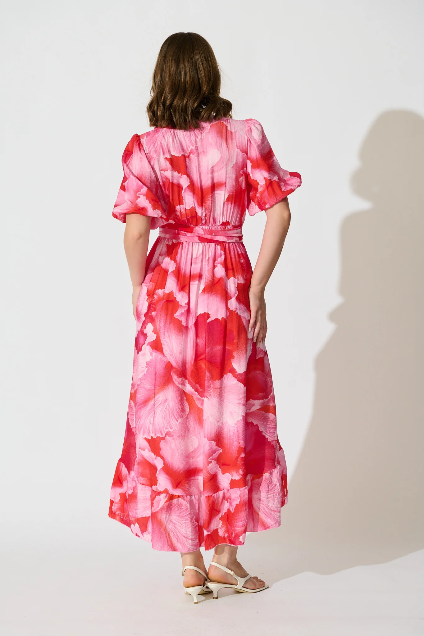 Lois Maxi Dress in Pink Watercolour Floral - Image 4
