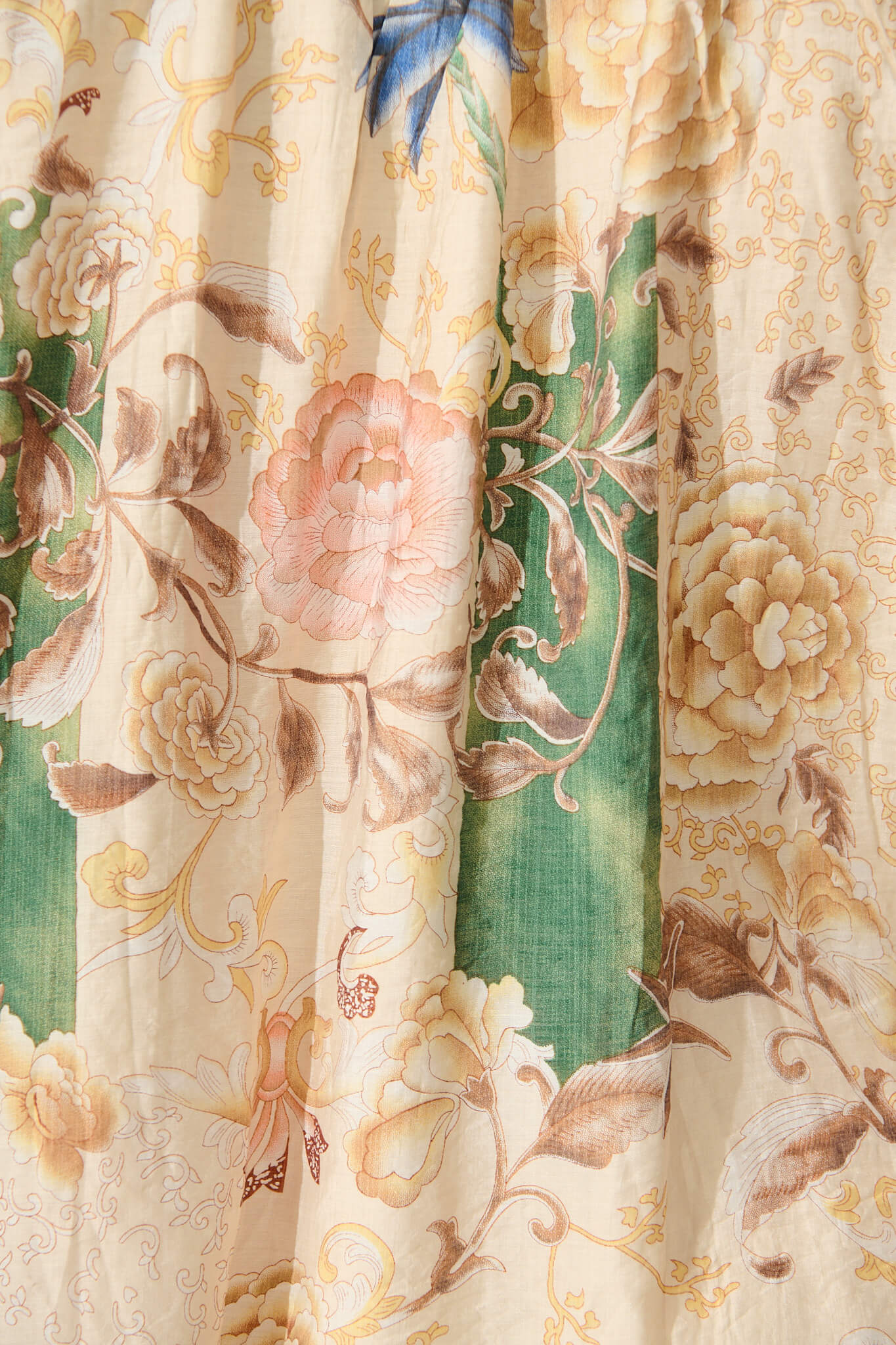 Lombard Top in Beige with Green Multi Floral - Image 6