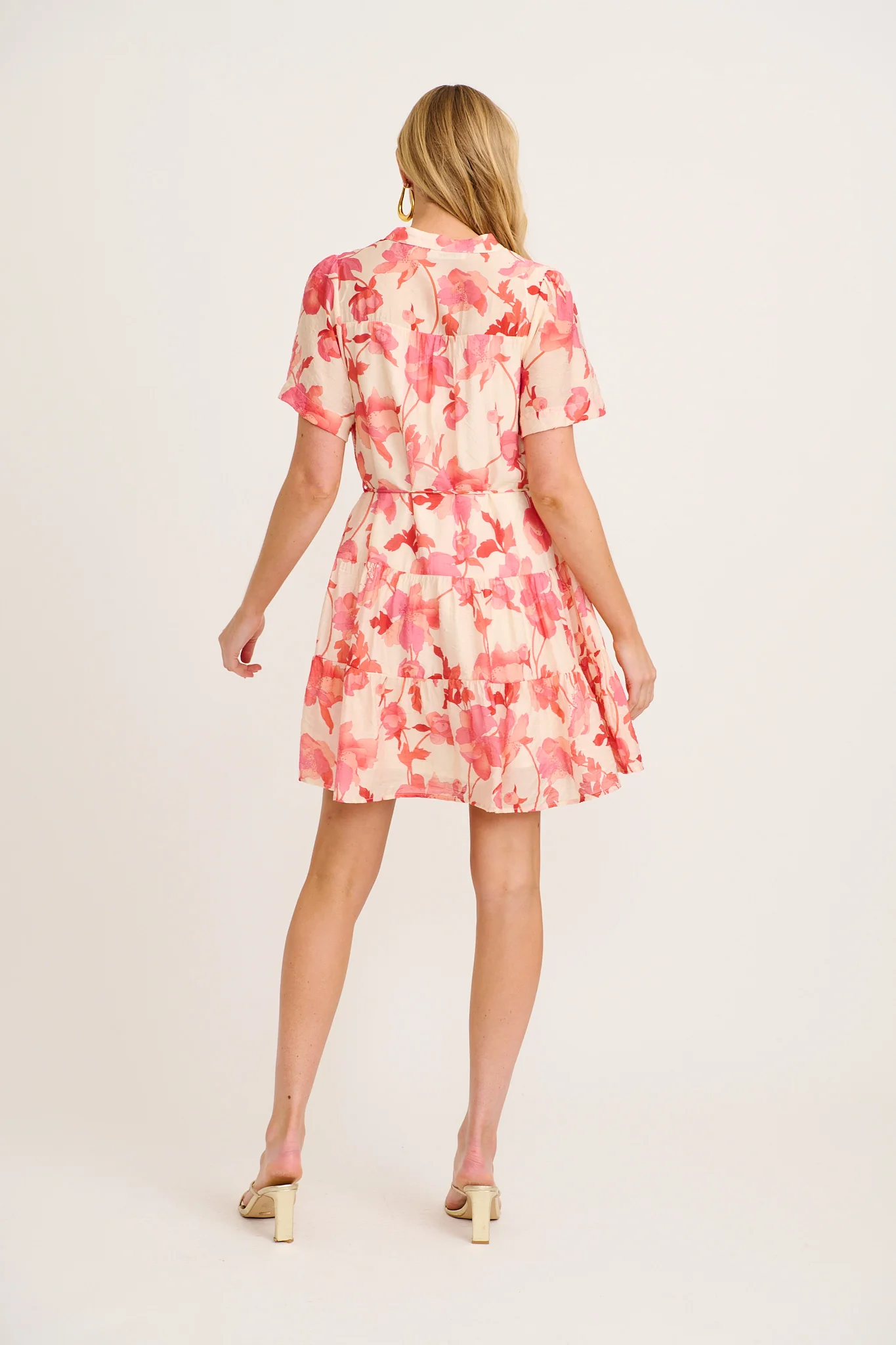 Lorea Dress in Cream with Pink Floral - Image 4