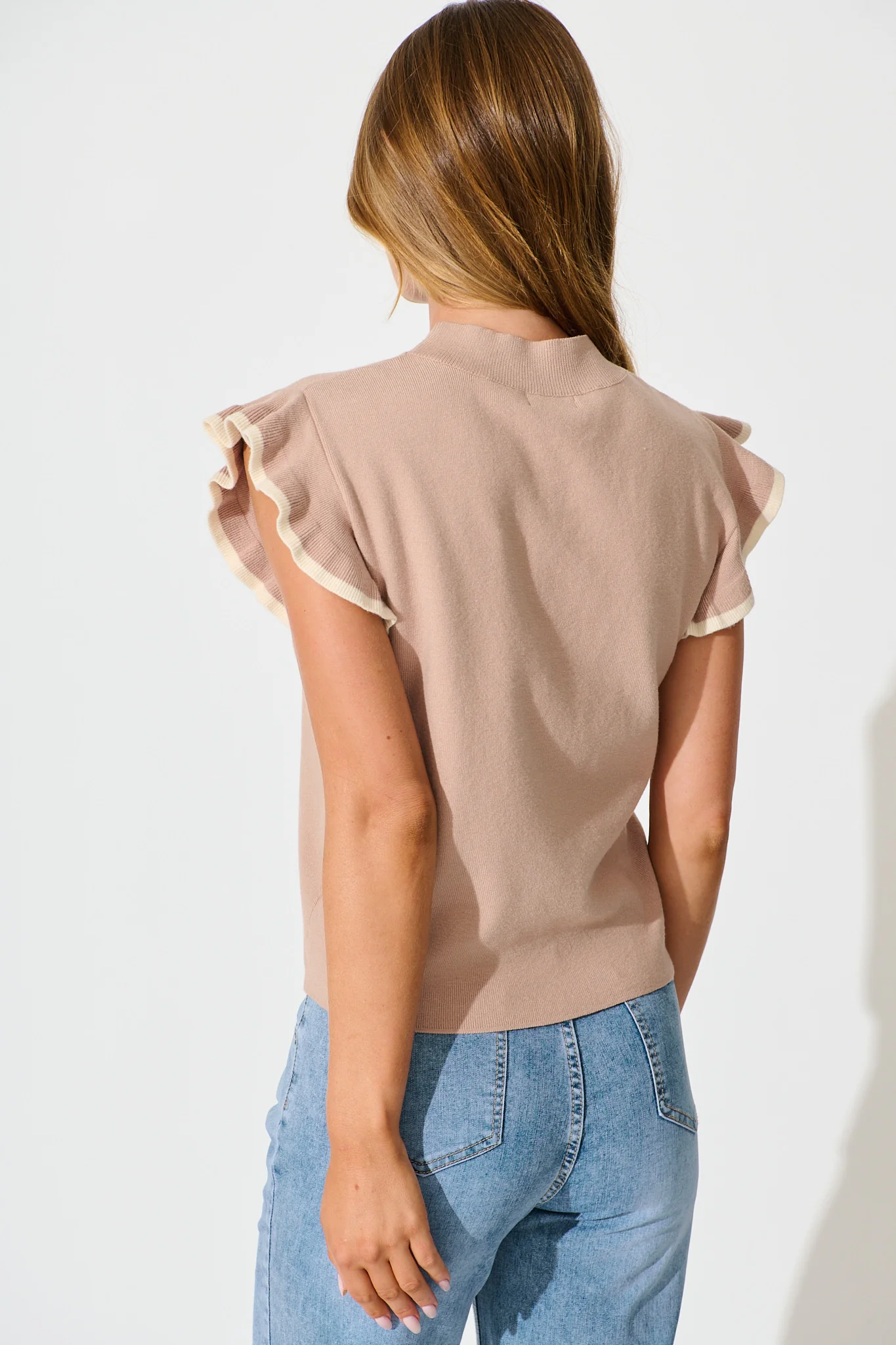 Louisa Knit Top in Toffee Wool Blend - Image 6