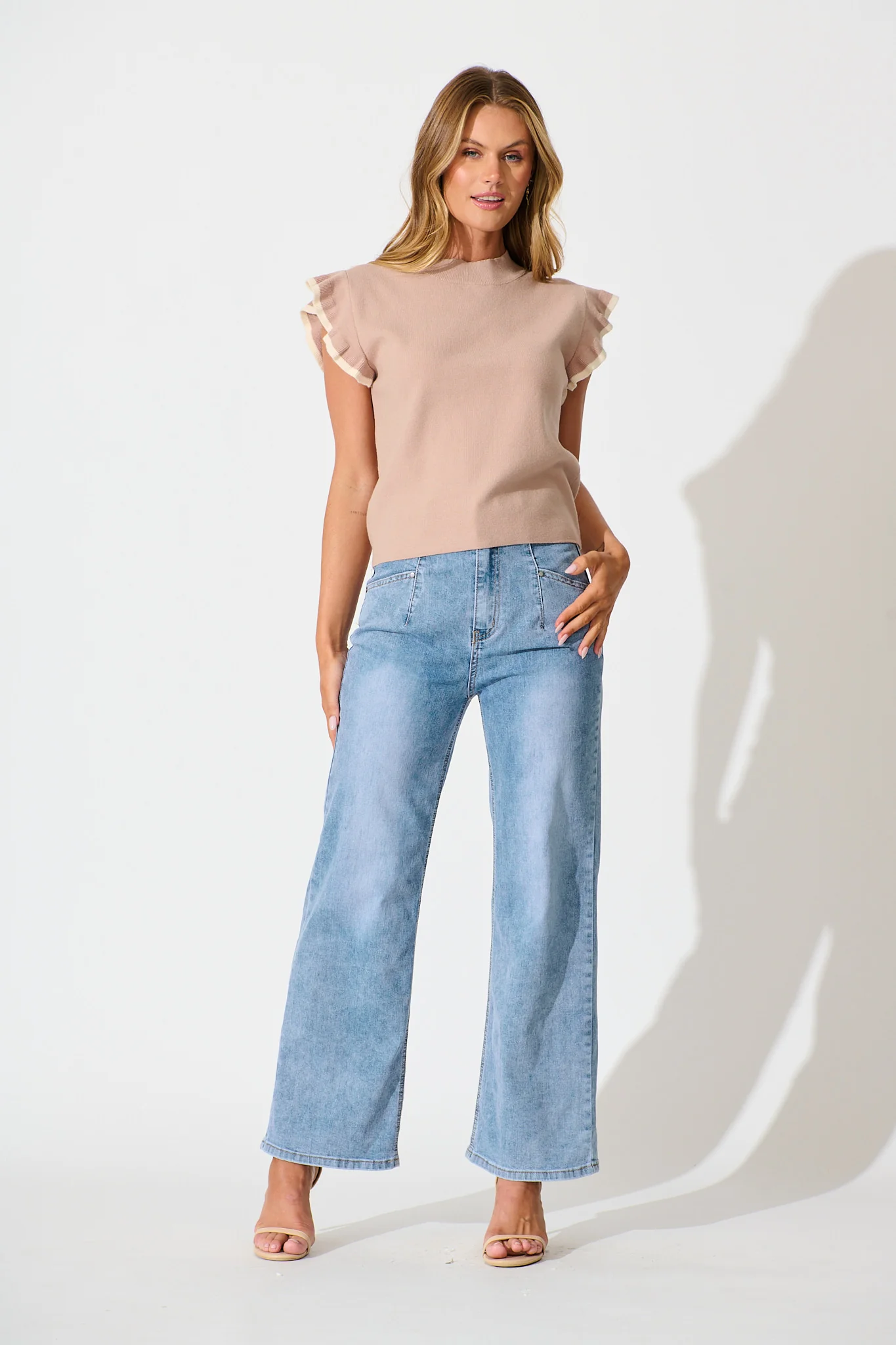 Louisa Knit Top in Toffee Wool Blend - Image 7