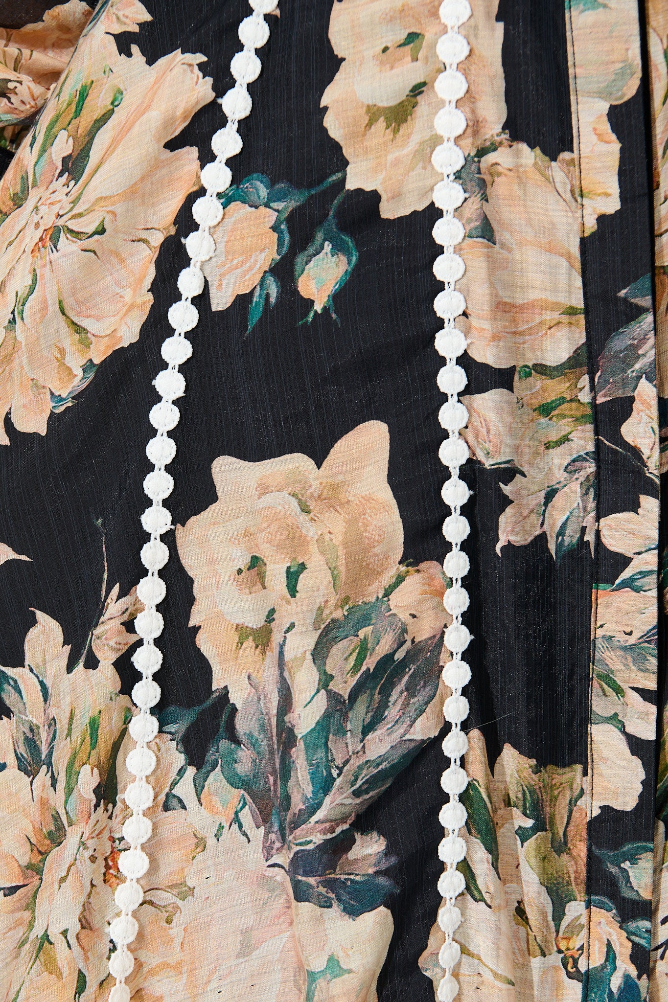 Lovingly Maxi Shirt Dress in Black Floral with Contrast Trim - Image 6