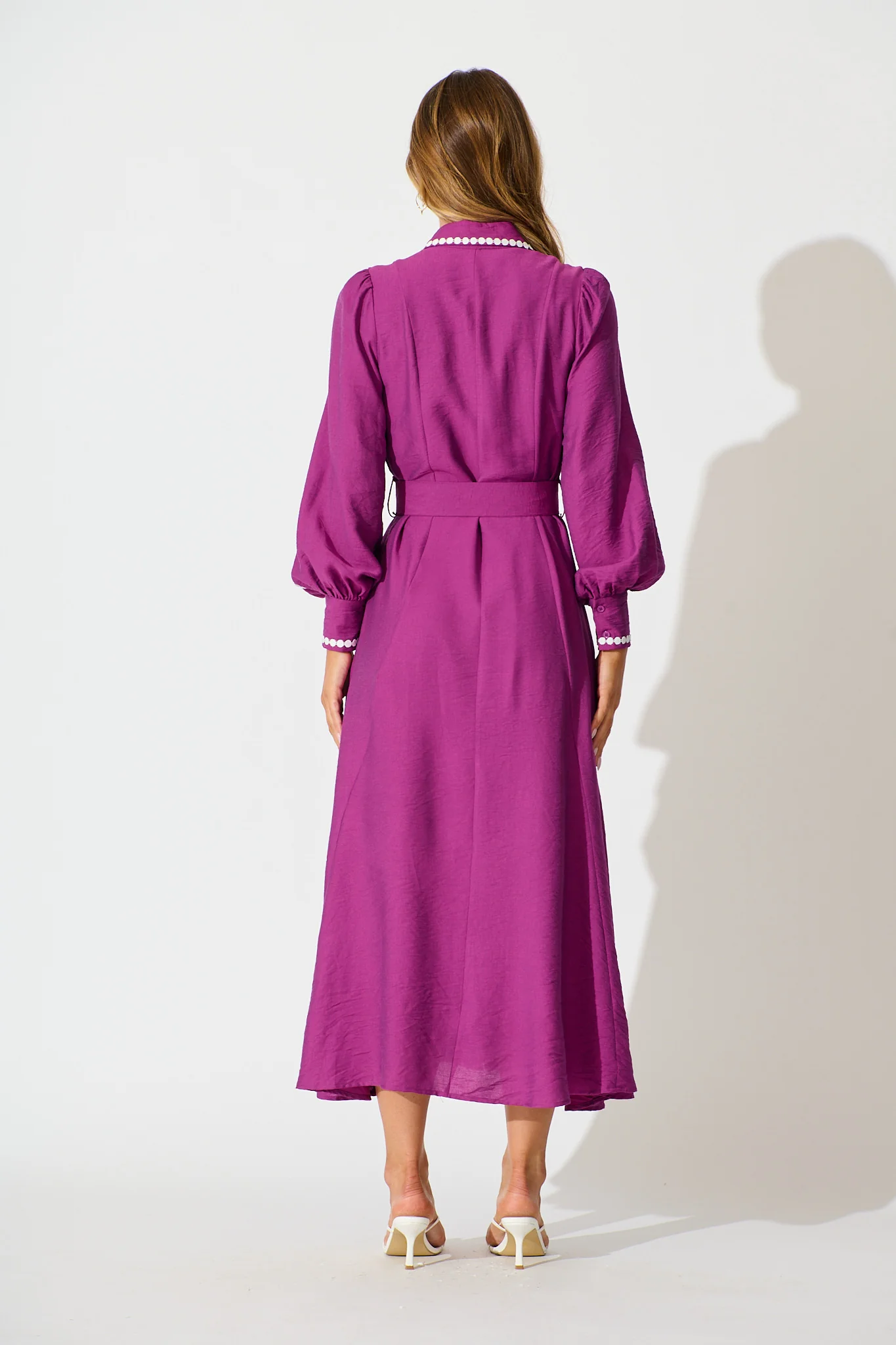 Lovingly Maxi Shirt Dress in Plum - Image 7