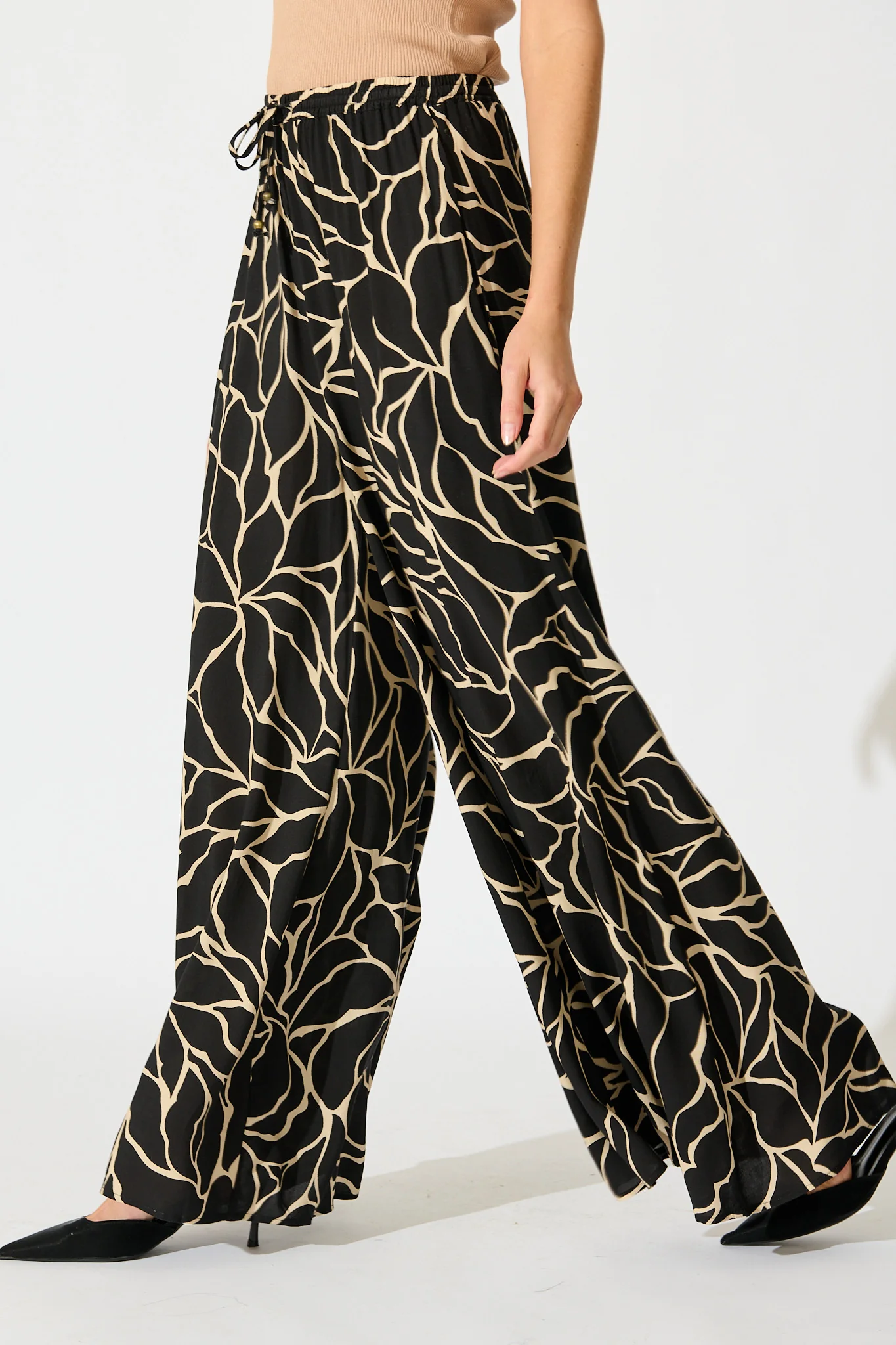 Lucia Pant In Black Geometric Print - Image 2