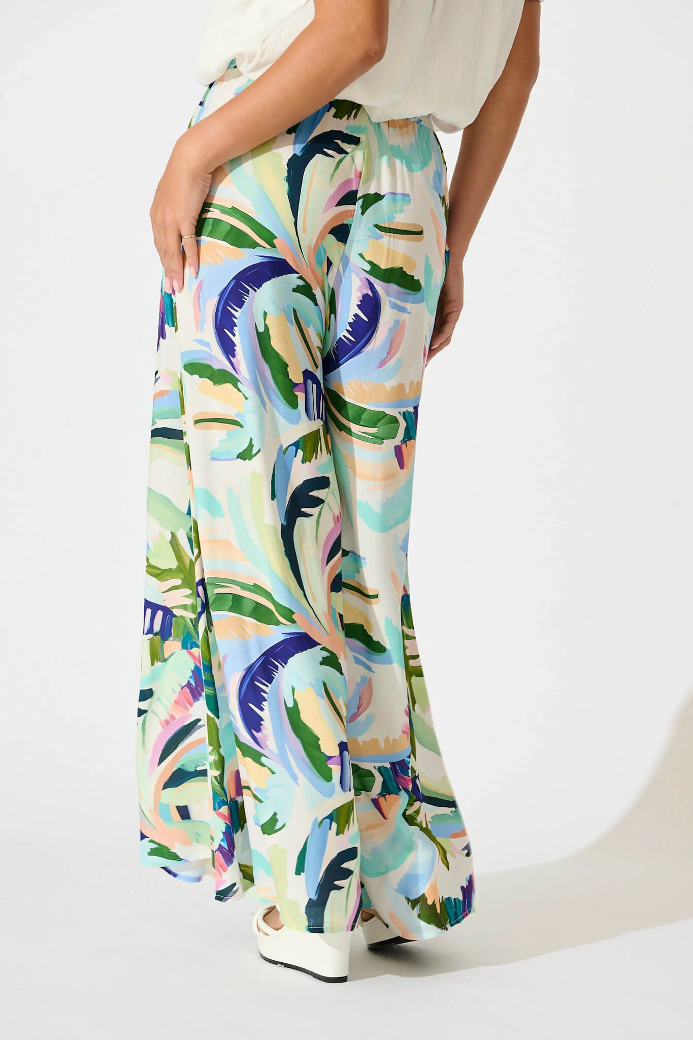 Lucia Pant in Multi Green Print - Image 6