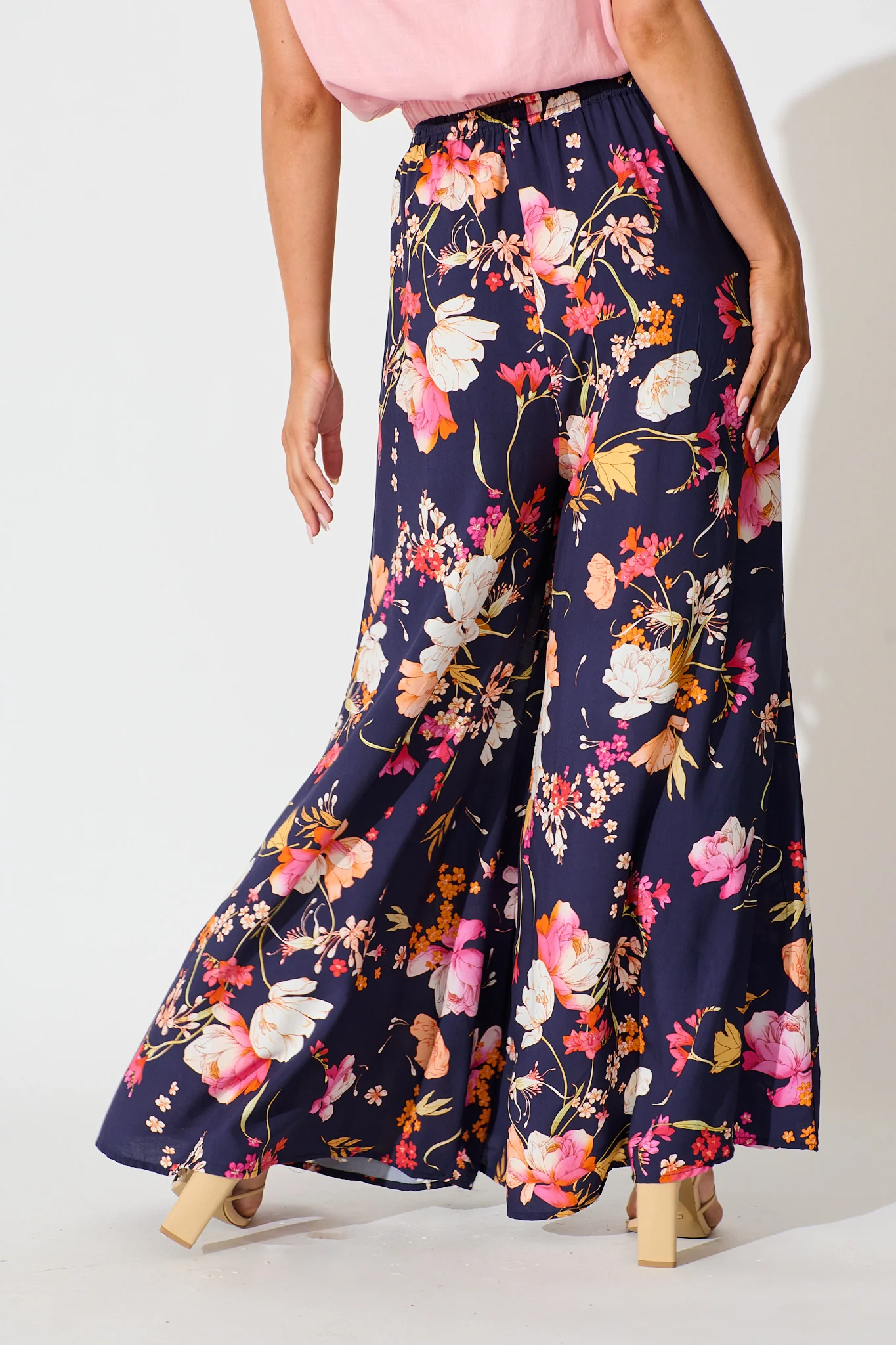 Lucia Pant In Navy with Multi Floral - Image 6