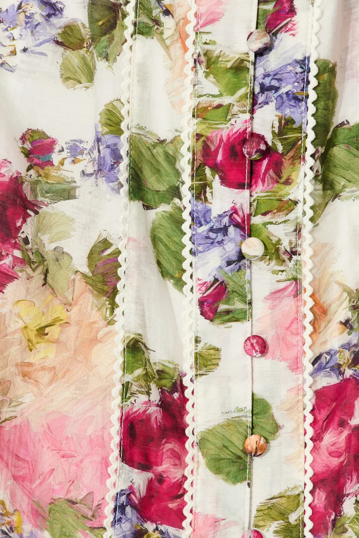 Luciana Shirt Dress in White with Multi Floral Print - Image 6
