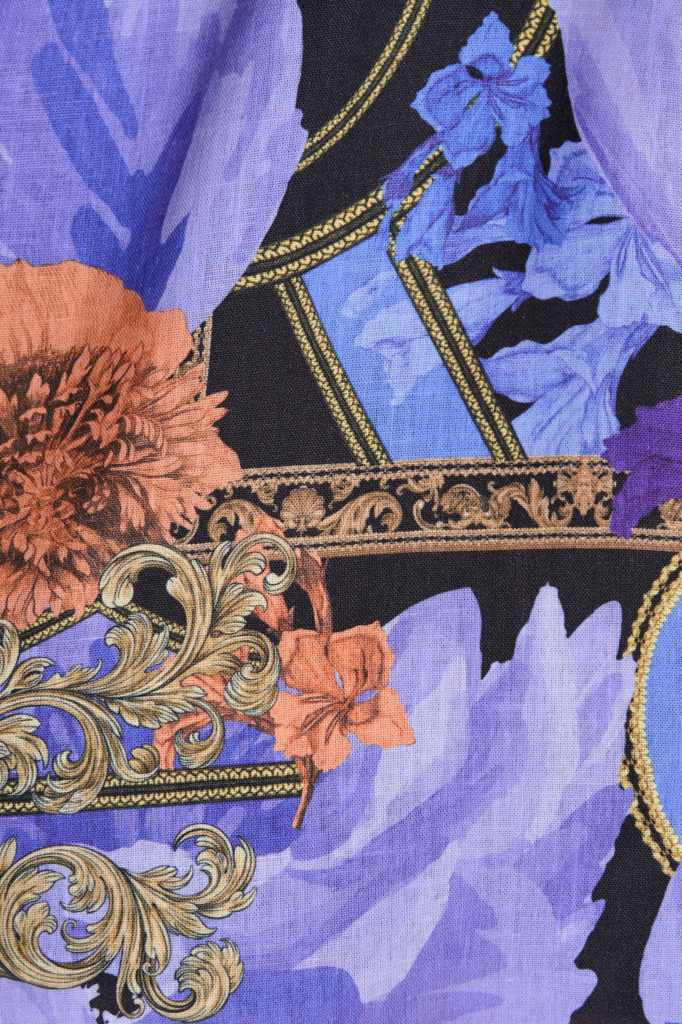 Lunar Bloom Shirt Dress in Blue with Multi Linen Blend - Image 6