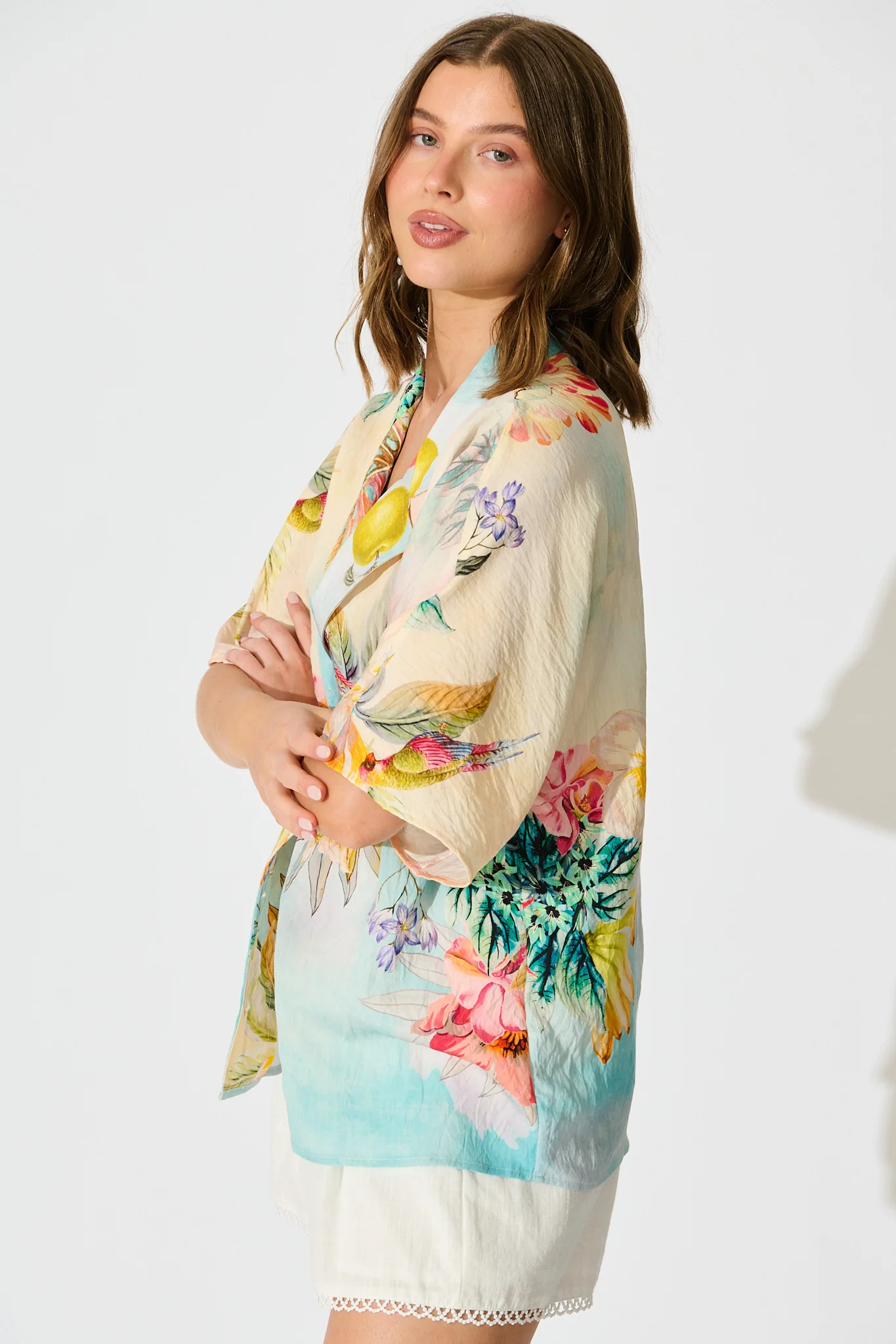 Lush Style Shirt in Multi Tropical Floral Print - Image 5
