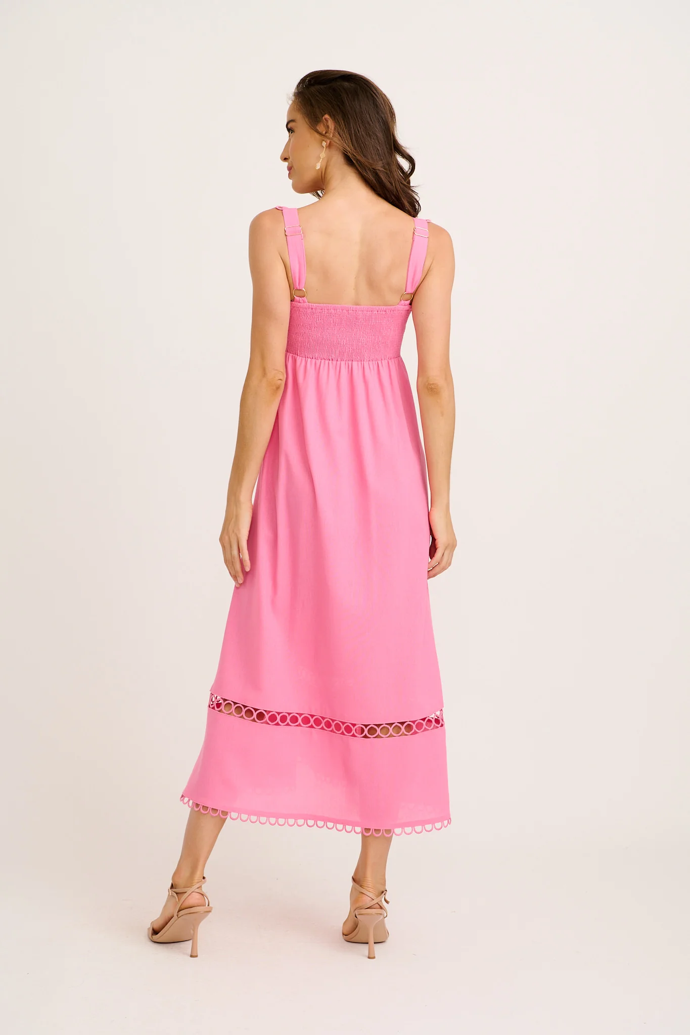 Luxe Enchant Maxi Dress in Pink Linen Blend - Image 9