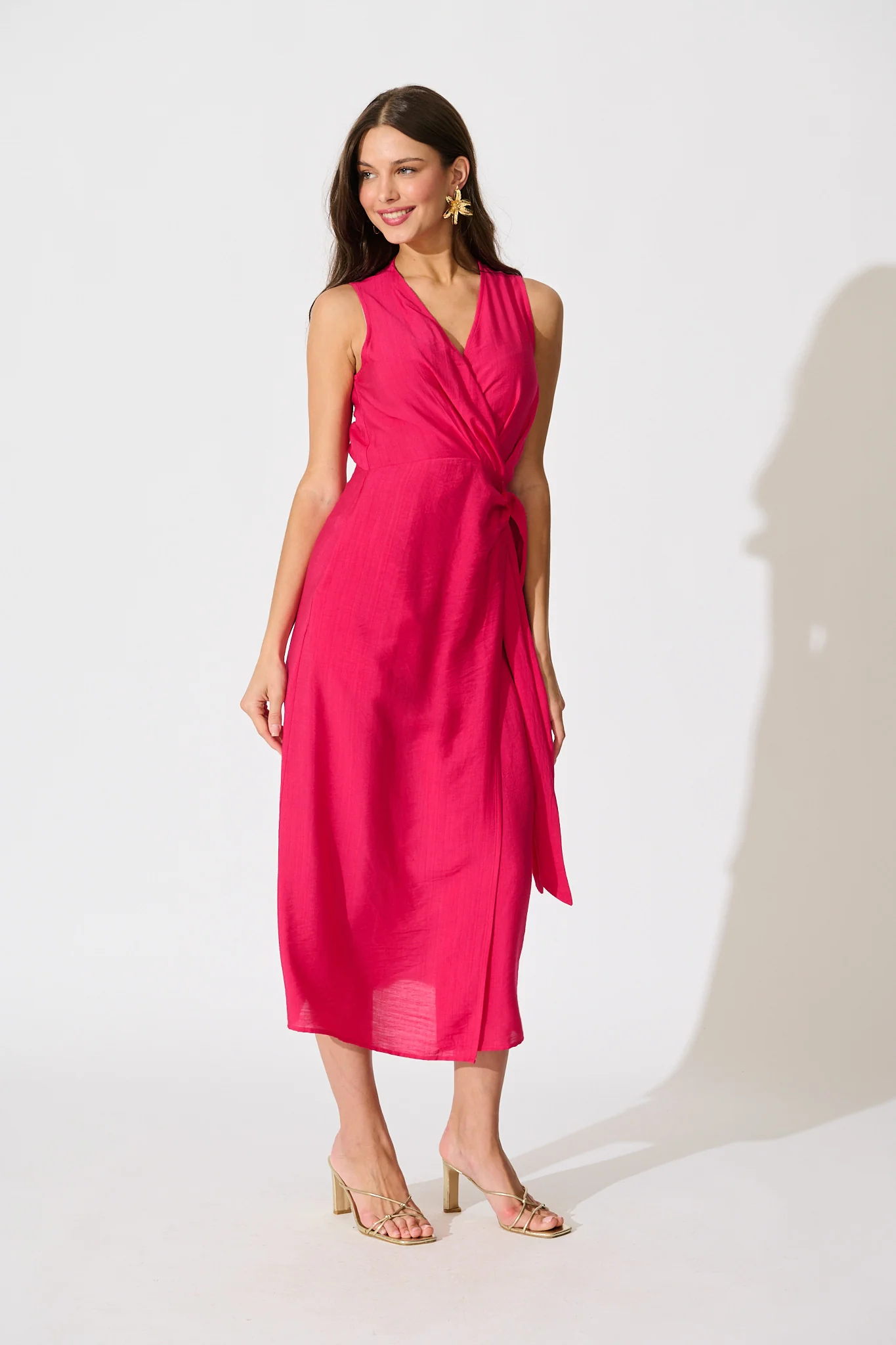 Luz Maxi Wrap Dress in Pink - Image 4