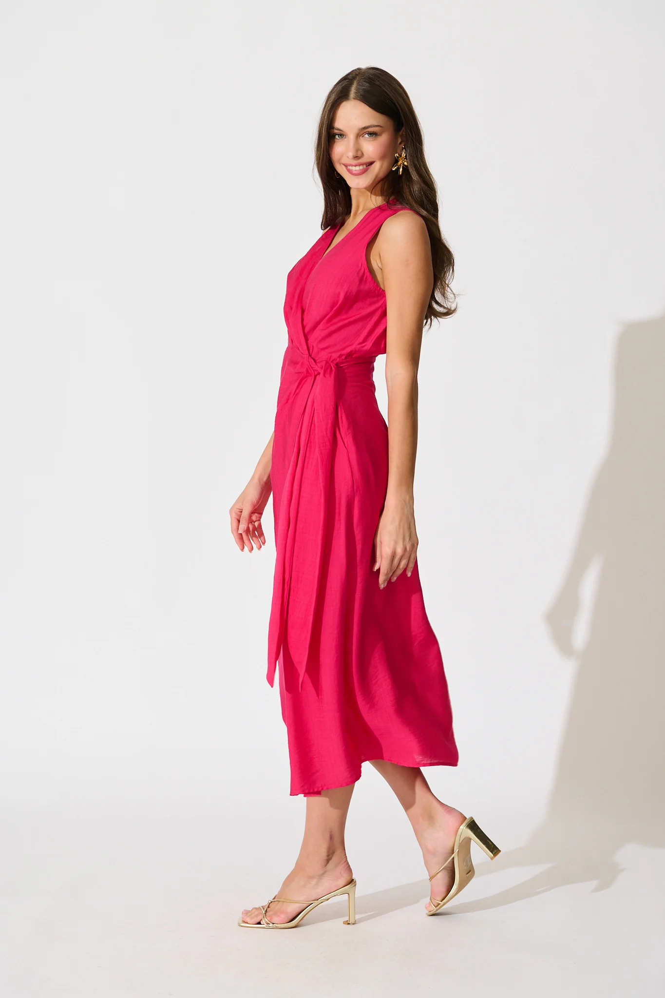 Luz Maxi Wrap Dress in Pink - Image 9