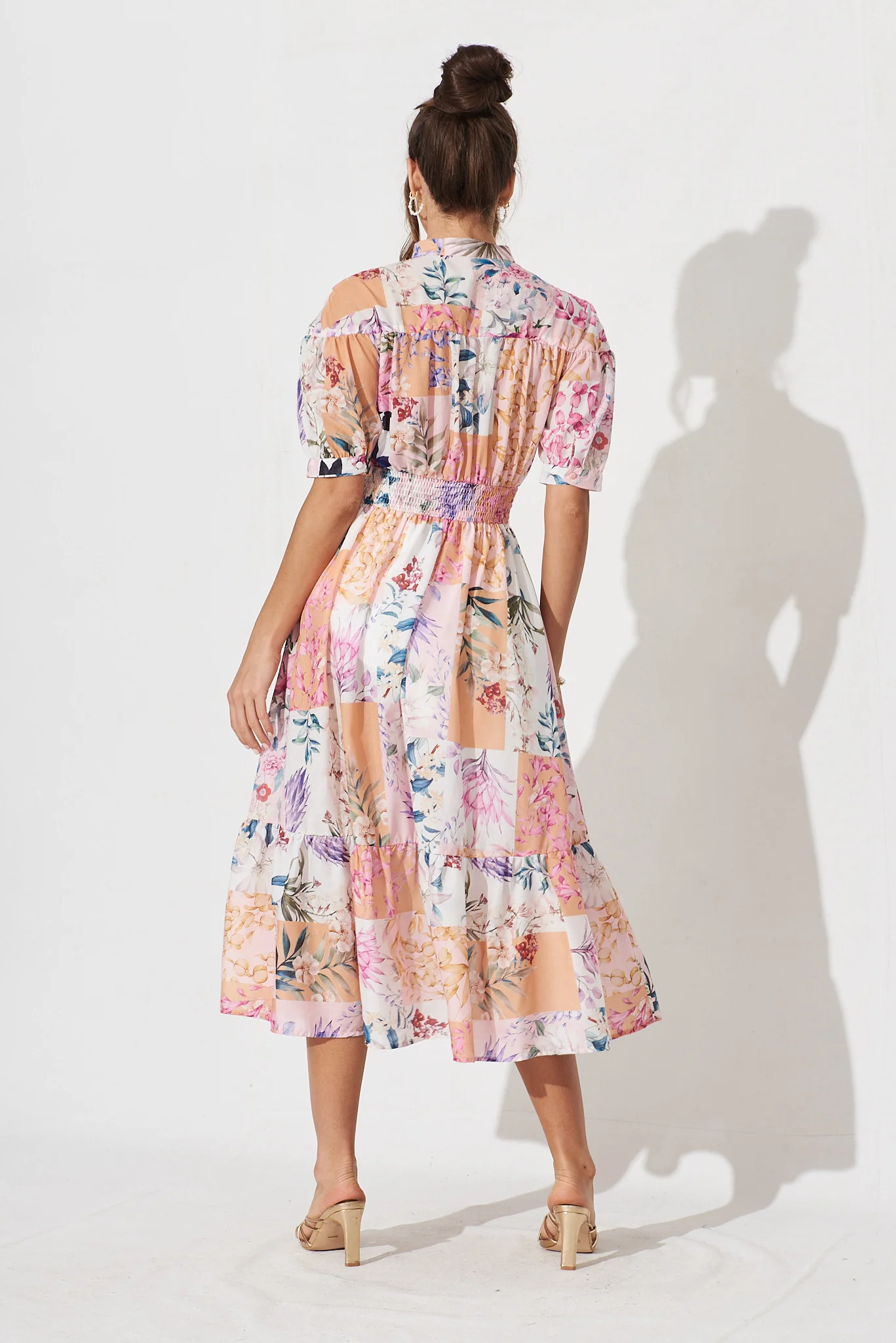 Lynette Midi Dress In Rust Patch Floral - Image 7
