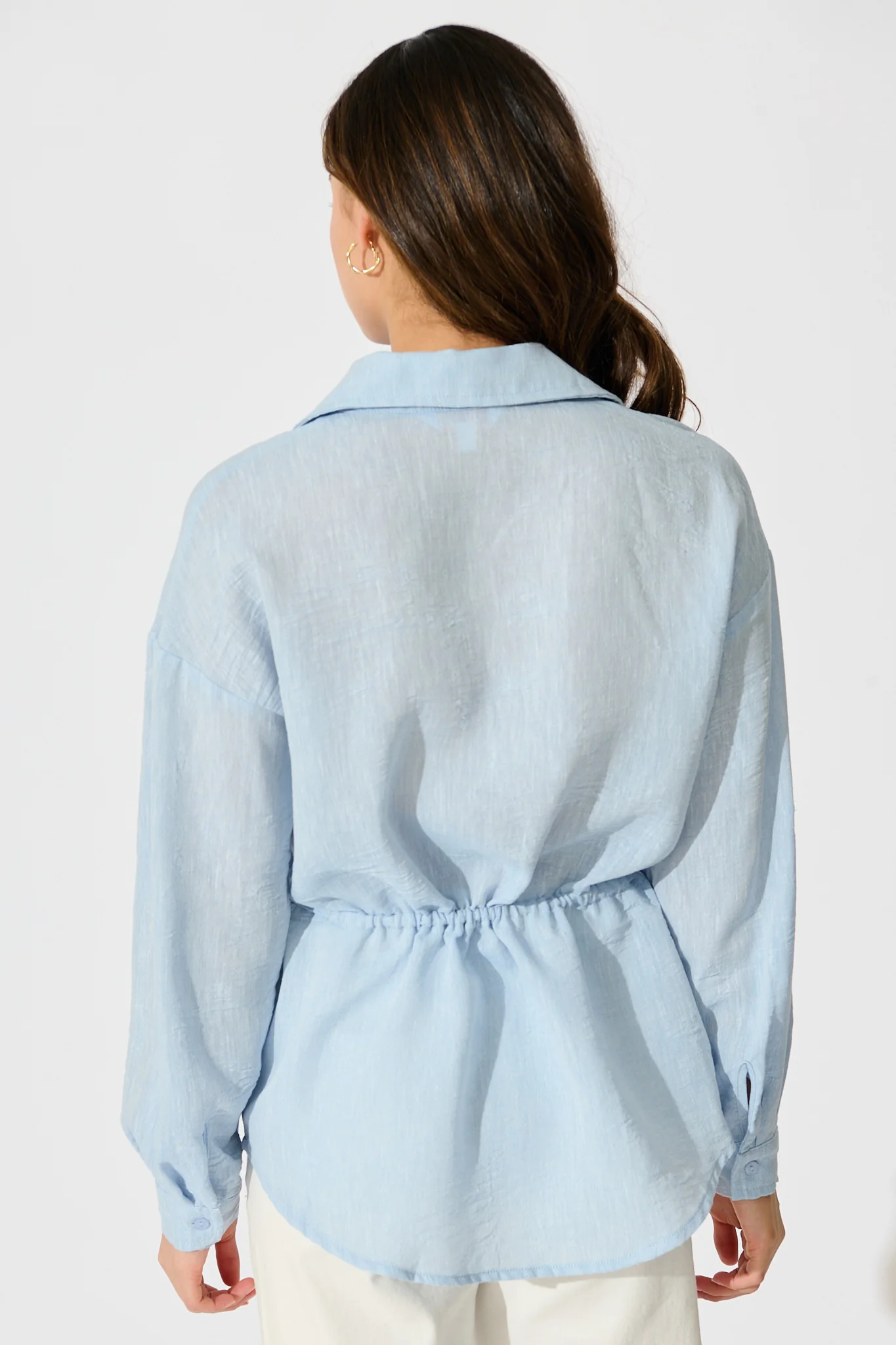 Lysandra Shirt in Pale Blue Linen Blend - Image 4