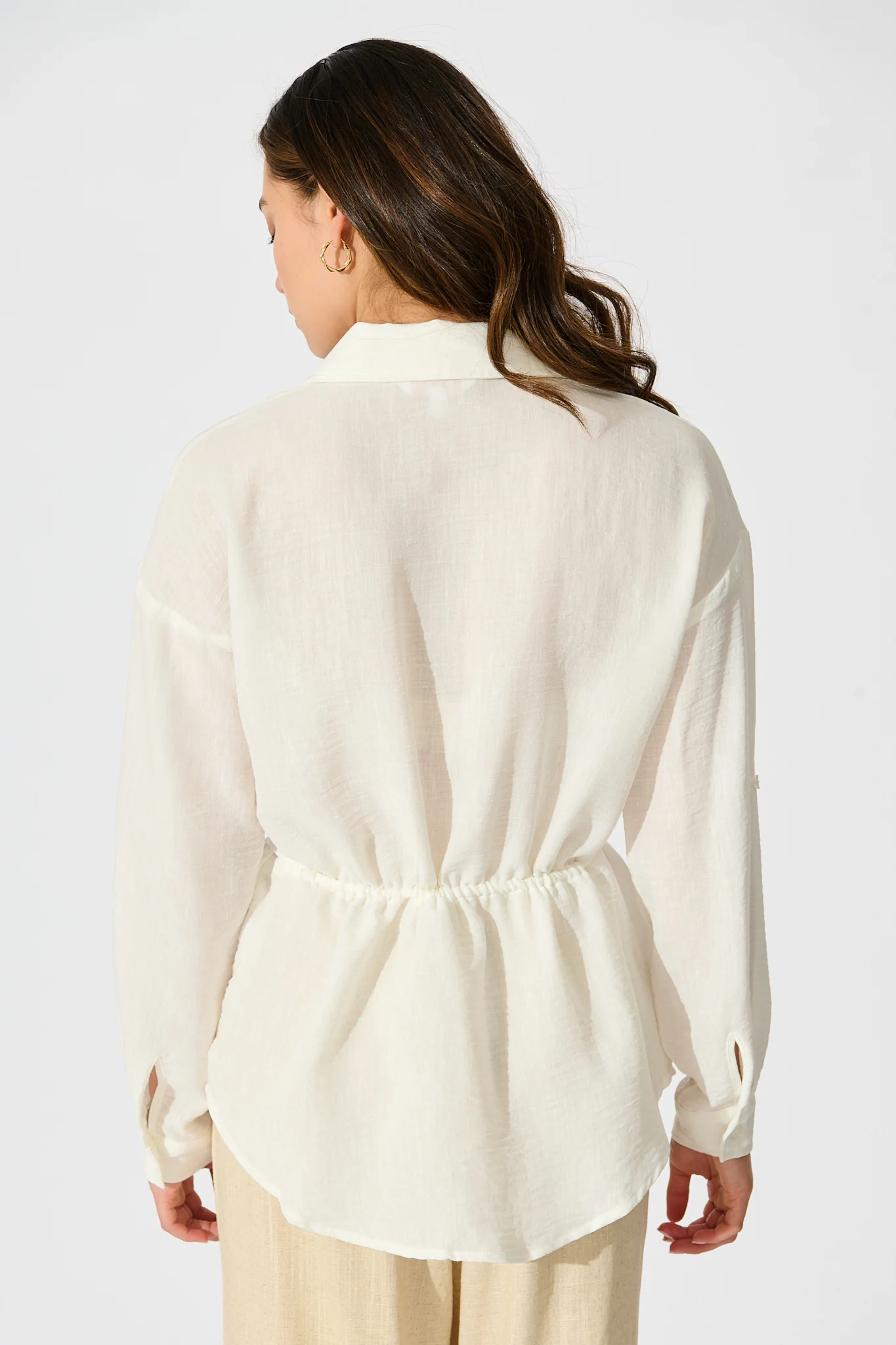 Lysandra Shirt in White Linen Blend - Image 4