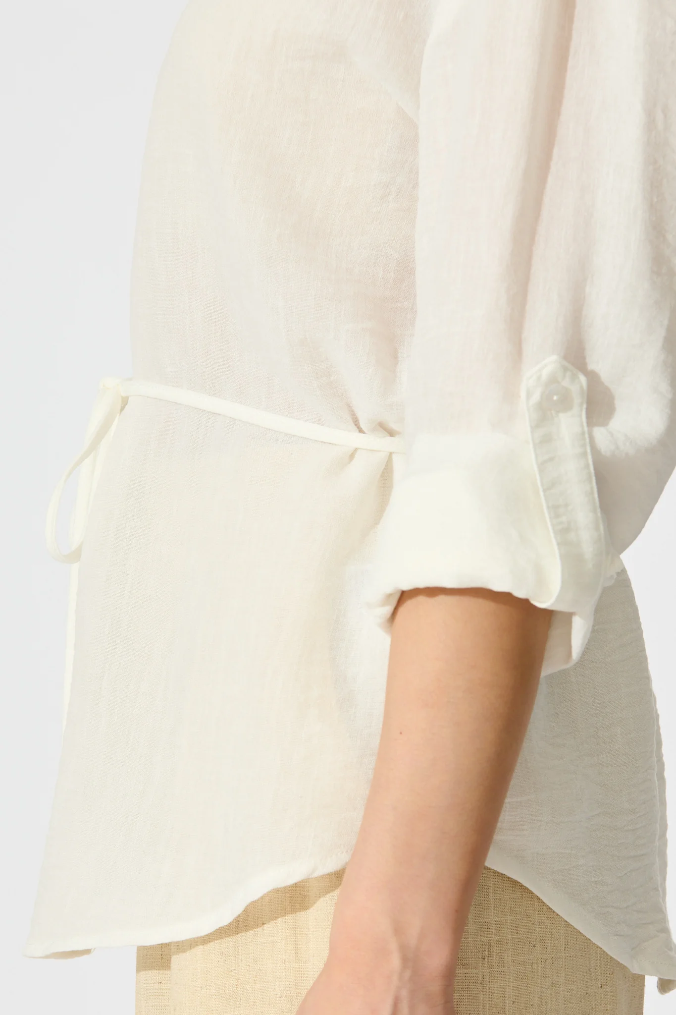 Lysandra Shirt in White Linen Blend - Image 6