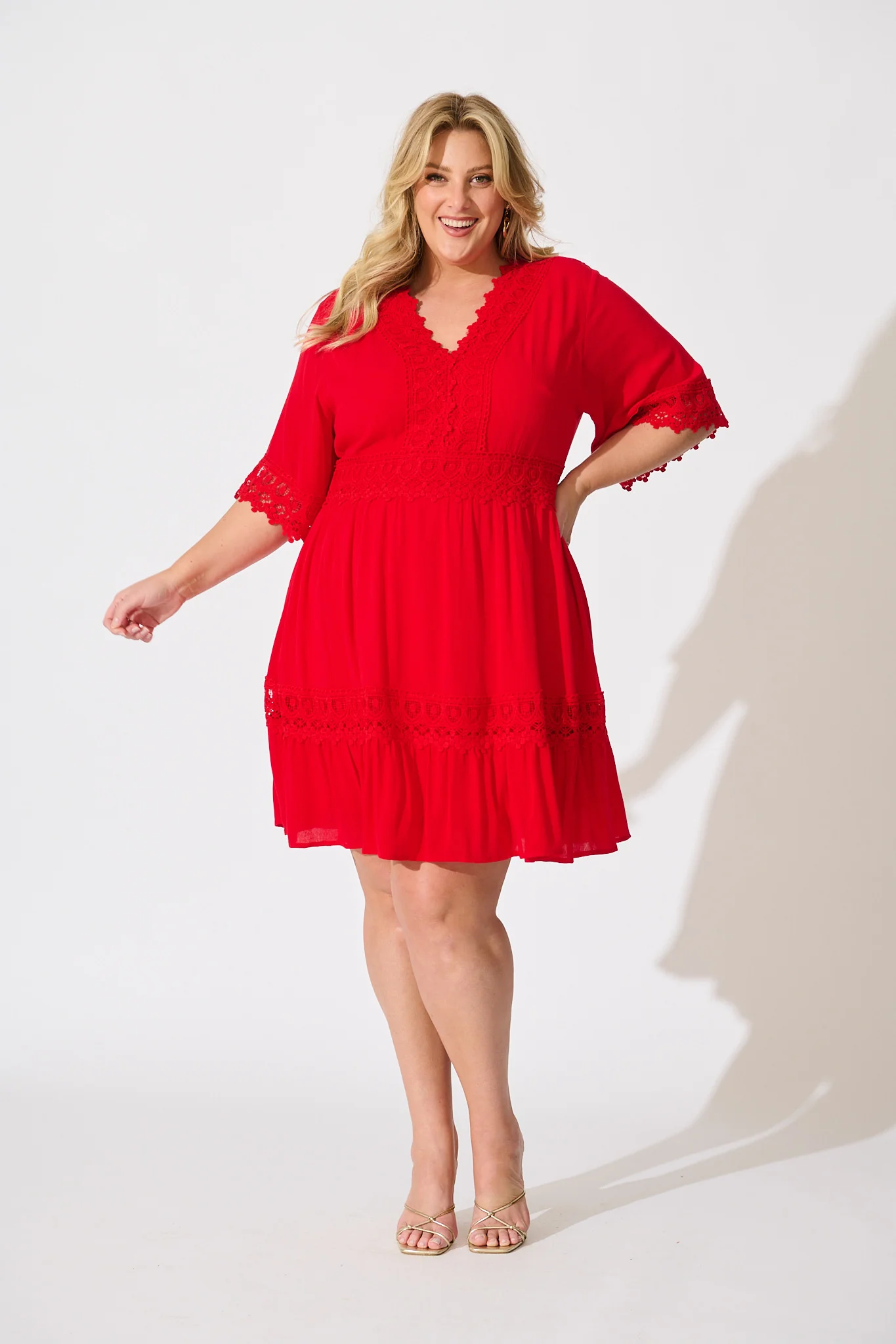 Macca Dress In Red - Image 7