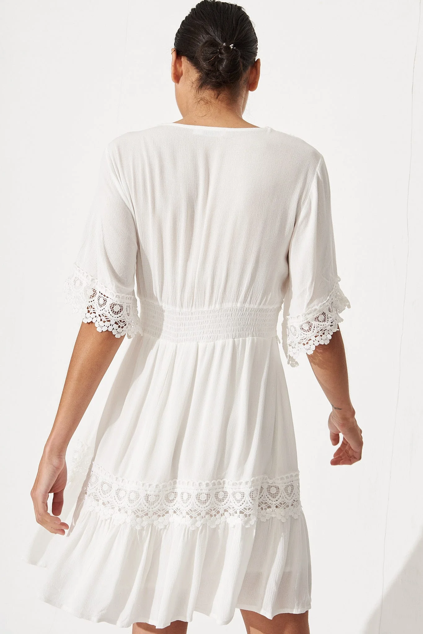 Macca Dress In White - Image 5