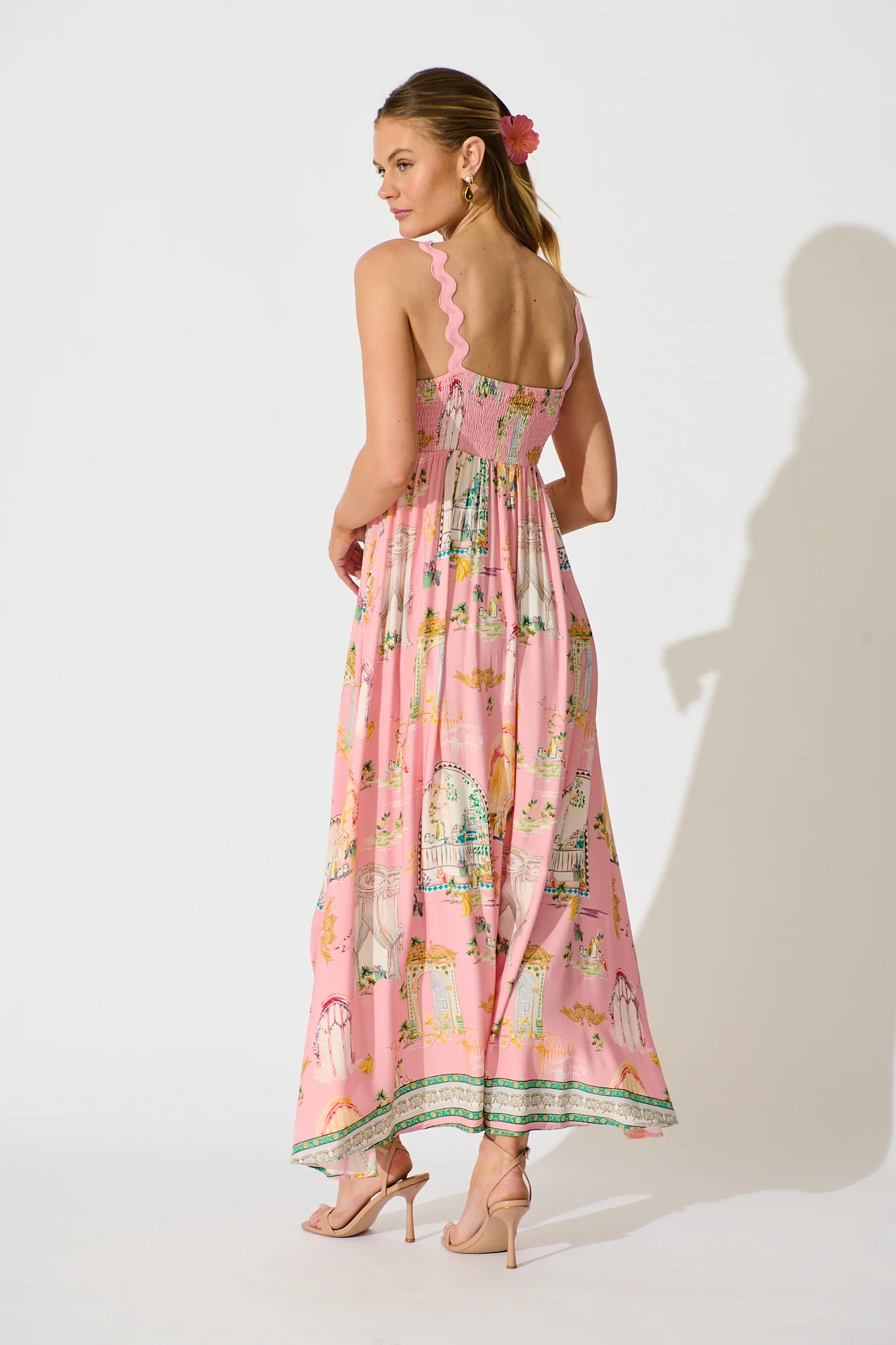 Maci Maxi Sundress in Pink Multi Print - Image 4