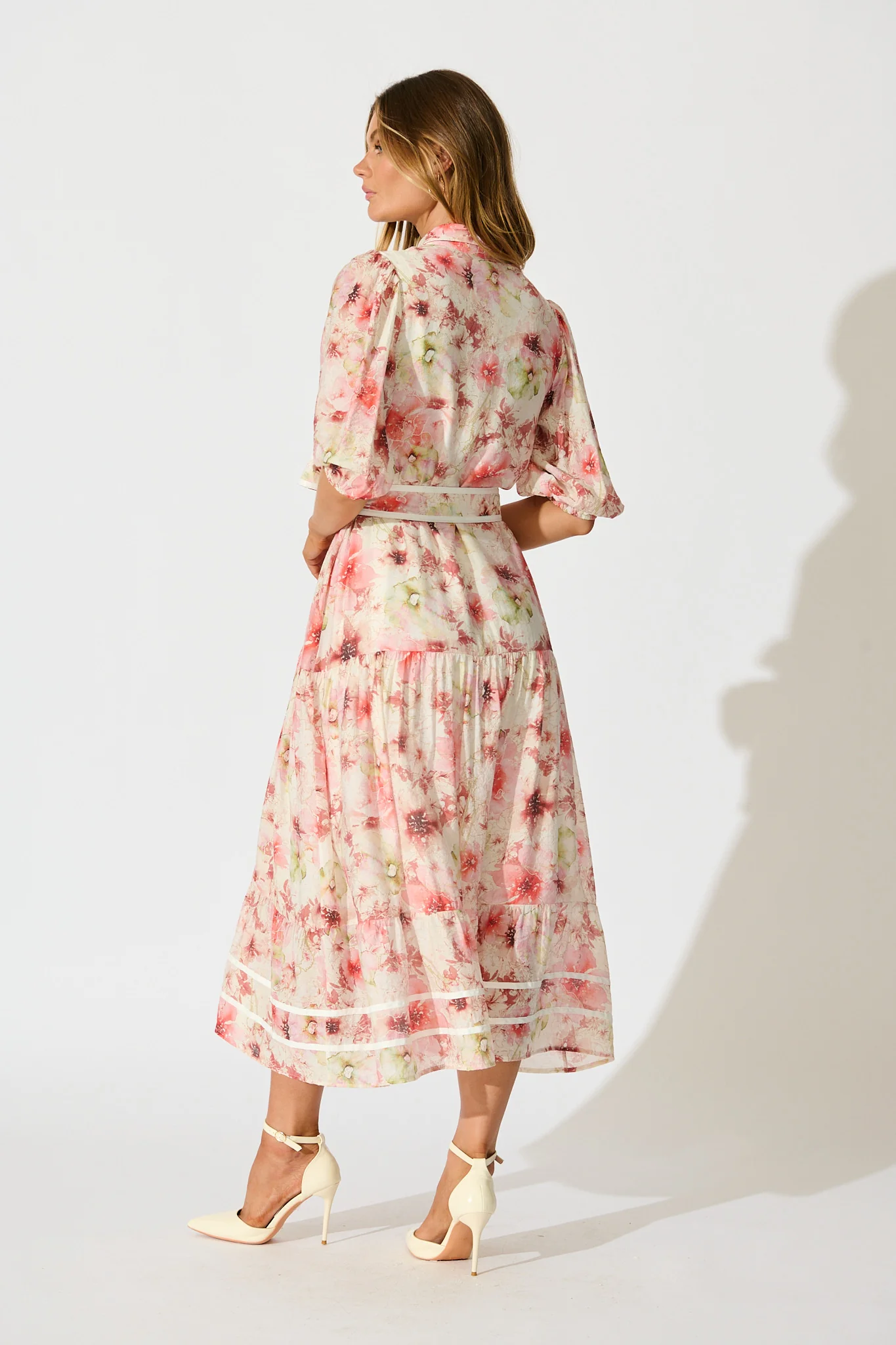 Mackenzie Maxi Shirt Dress in Blush Floral - Image 4