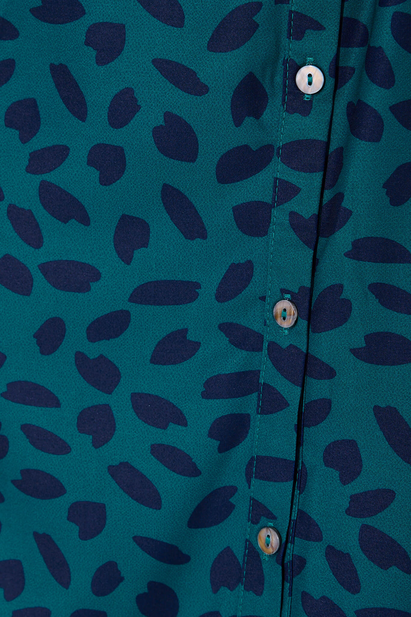 Maddison Shirt Dress In Teal With Navy Leaf - Image 6