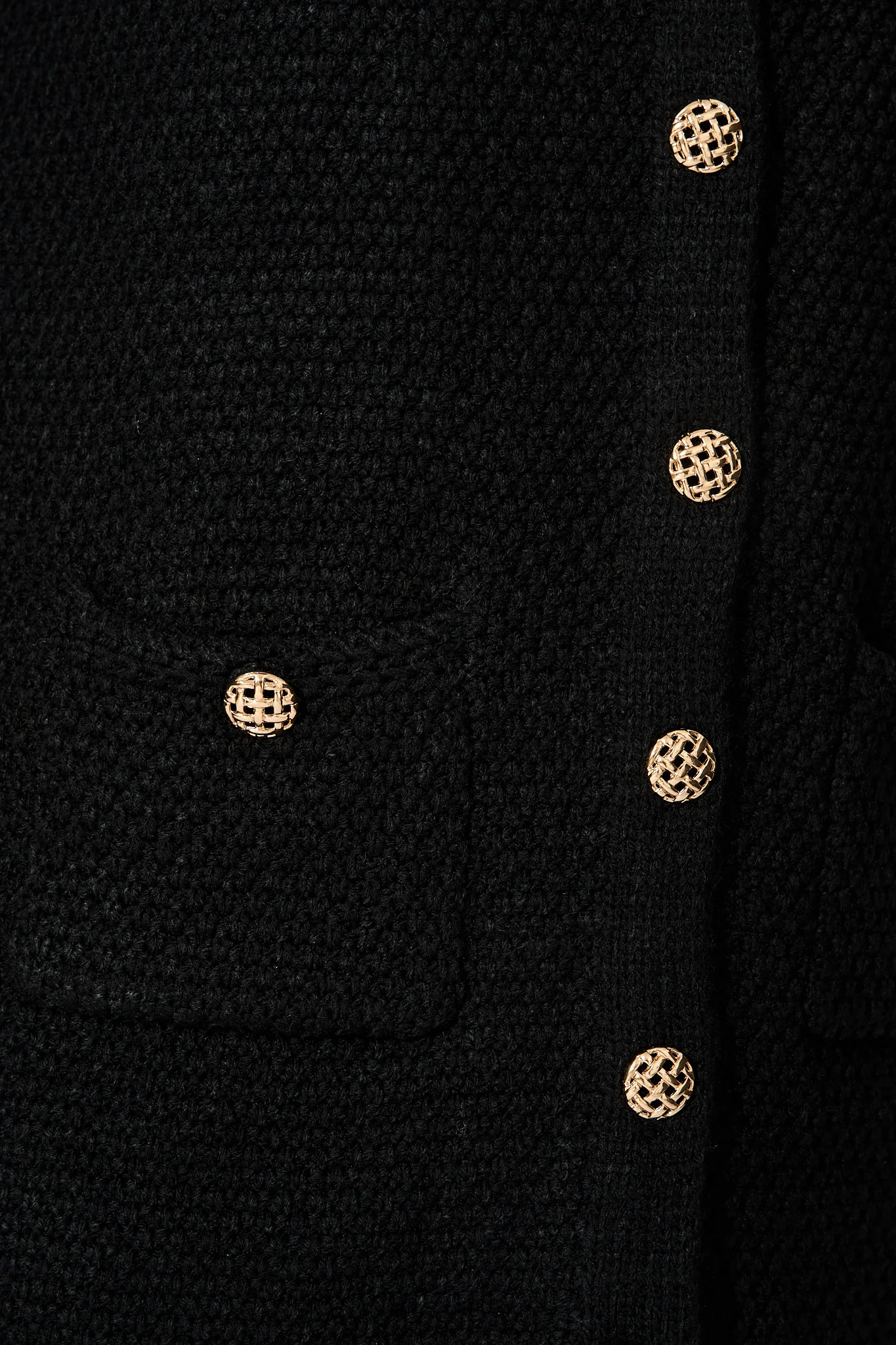 Madison Knit Dress in Black Cotton Blend - Image 6