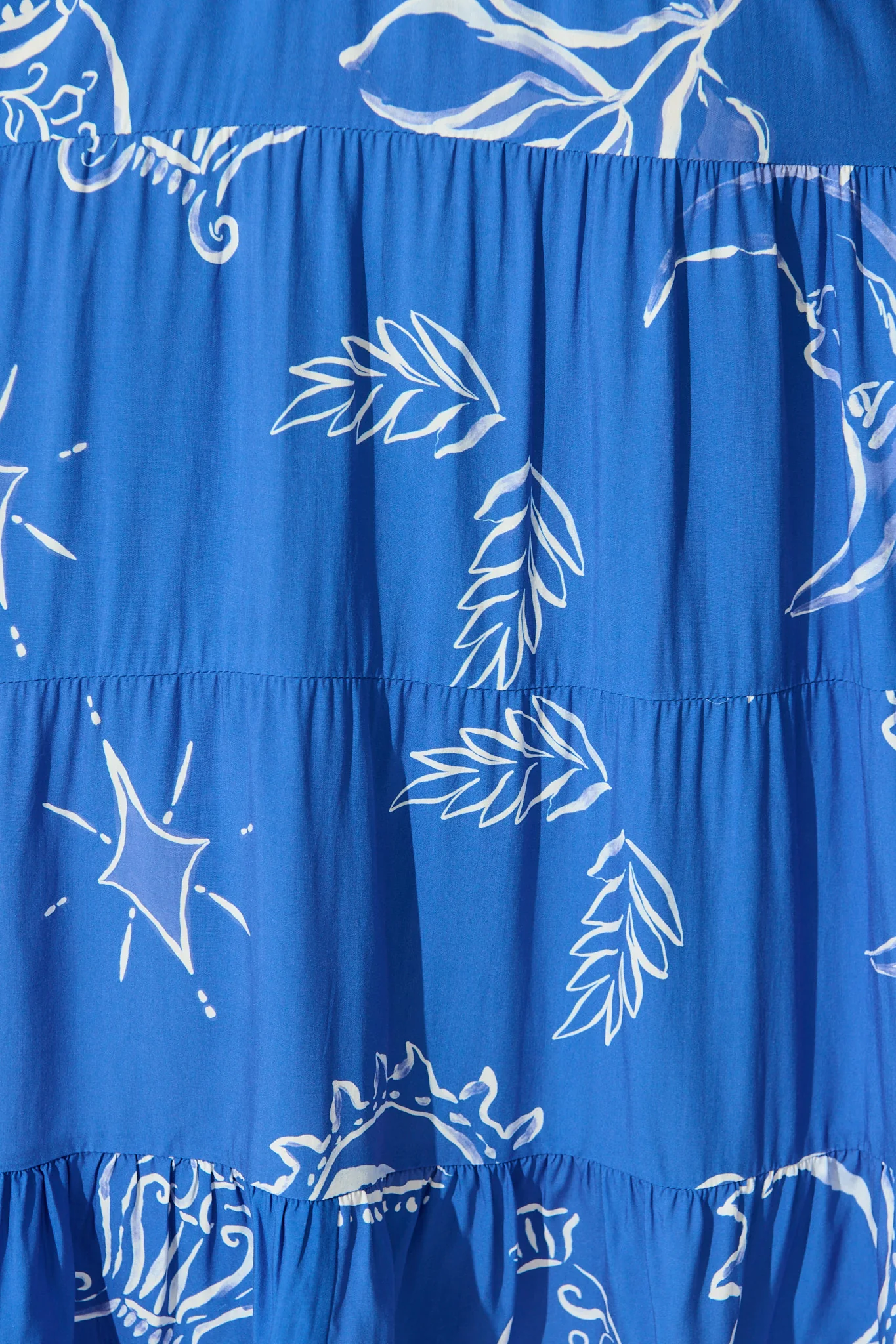 Maelle Midi Dress in Blue with White Print - Image 6