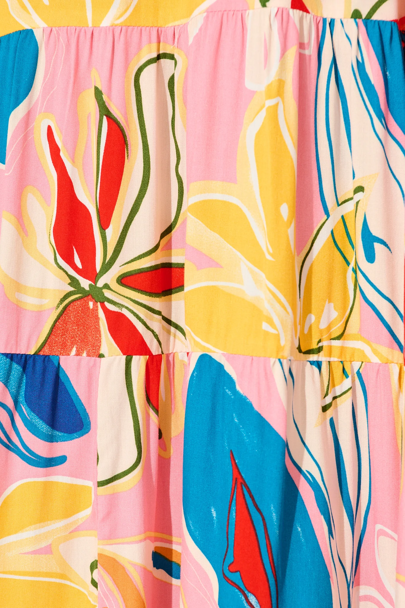 Maelle Midi Dress in Pink with Multi Print - Image 10