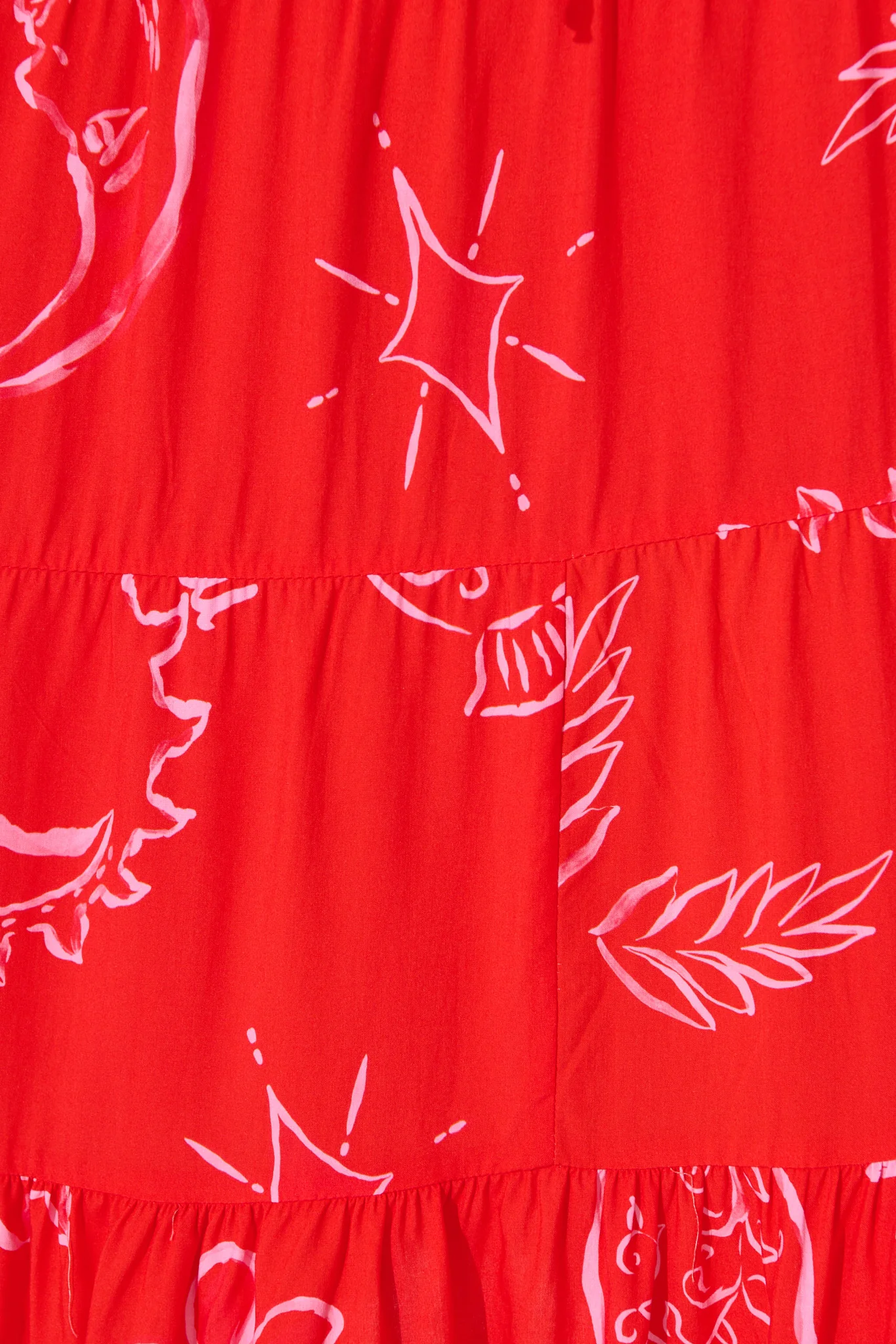 Maelle Midi Dress in Red with Pink Print - Image 6