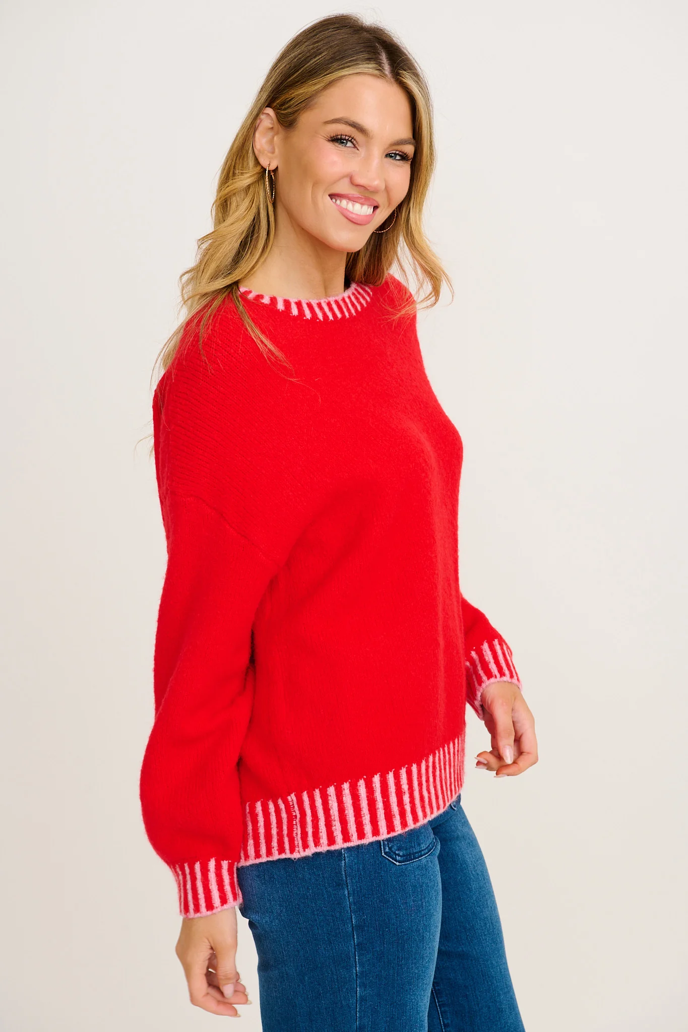 Maggie Knit in Red Wool Blend - Image 2