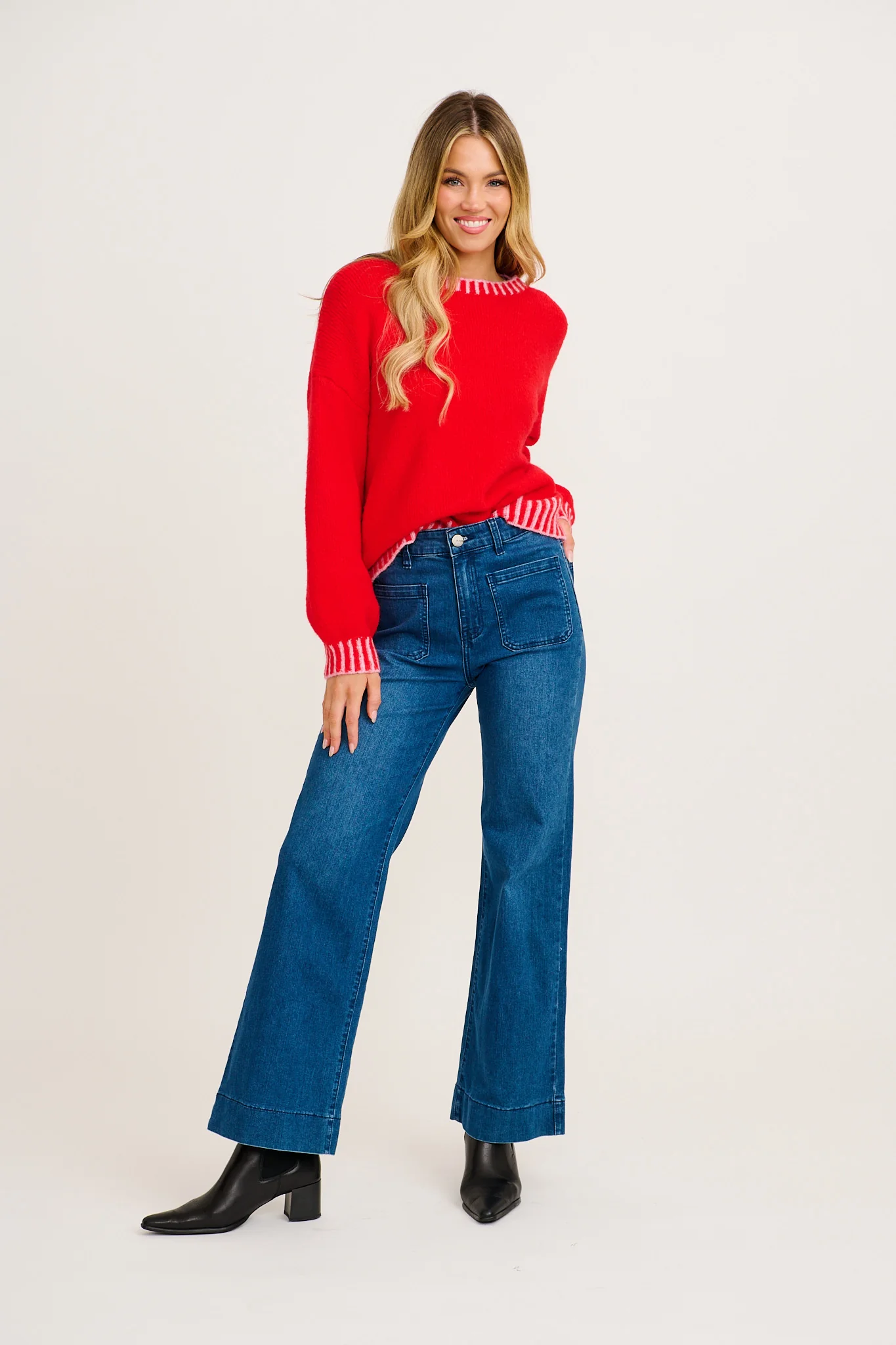 Maggie Knit in Red Wool Blend - Image 4