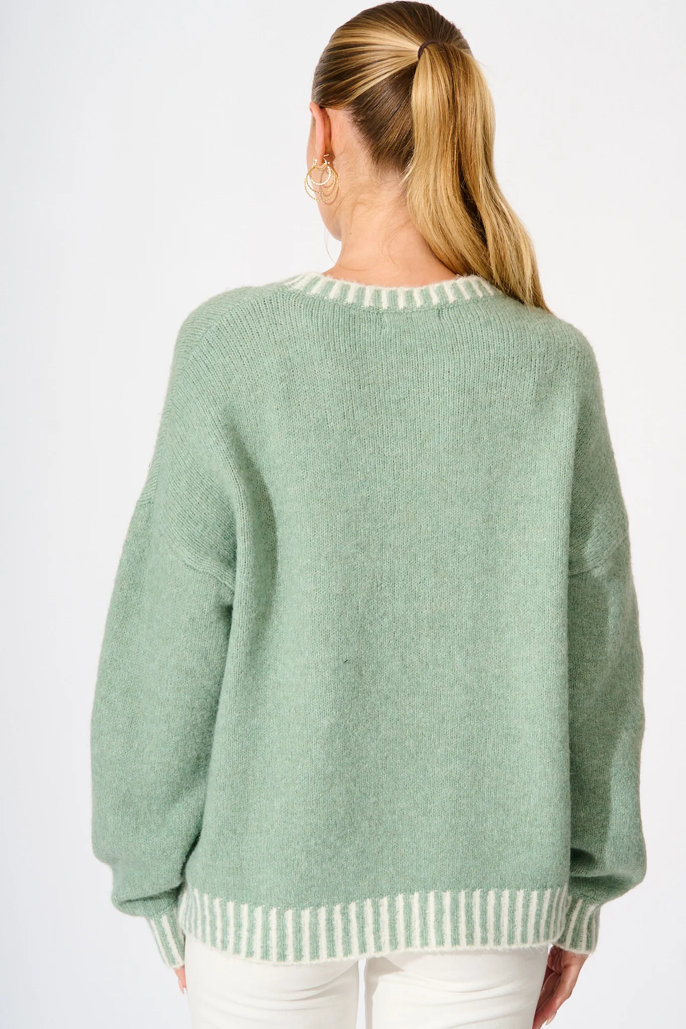 Maggie Knit in Sage Marle Wool Blend - Image 3