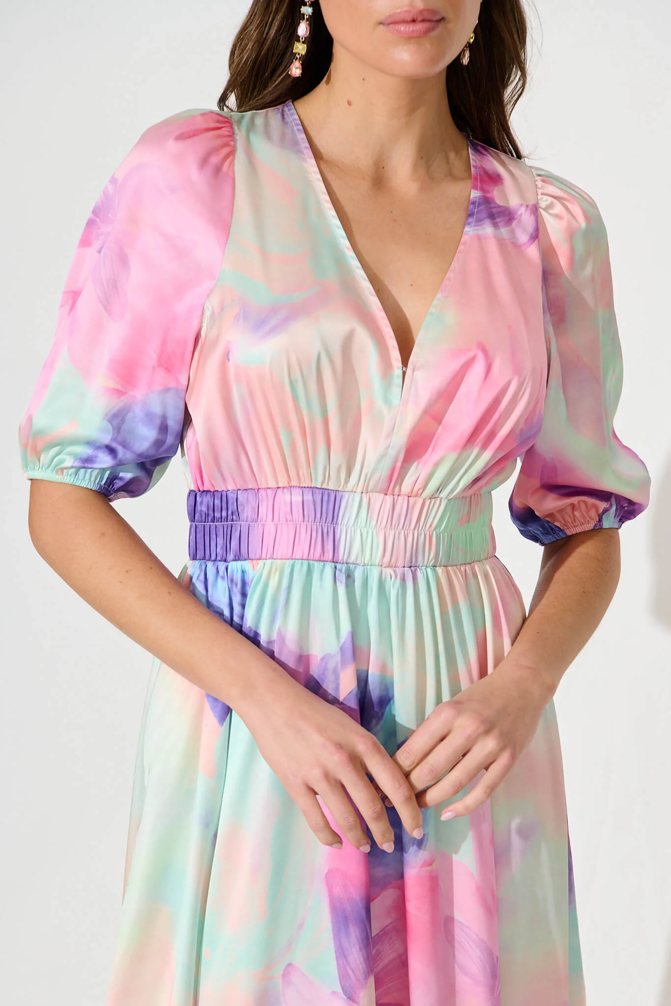 Magnetism Maxi Dress In Pastel Watercolour Floral - Image 5