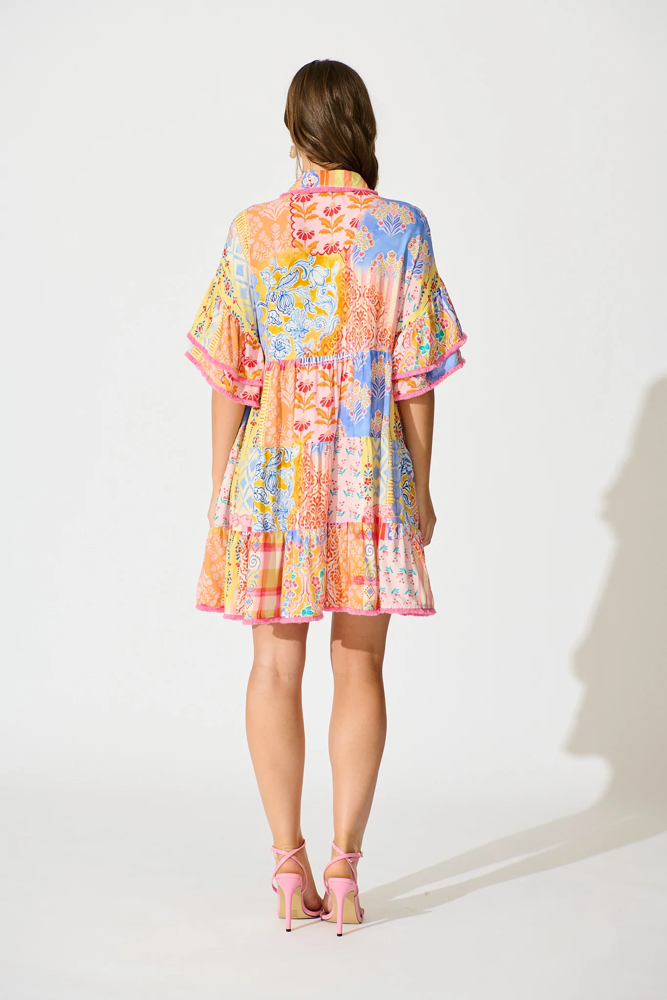 Makenna Dress in Bright Multi Patchwork Floral - Image 4