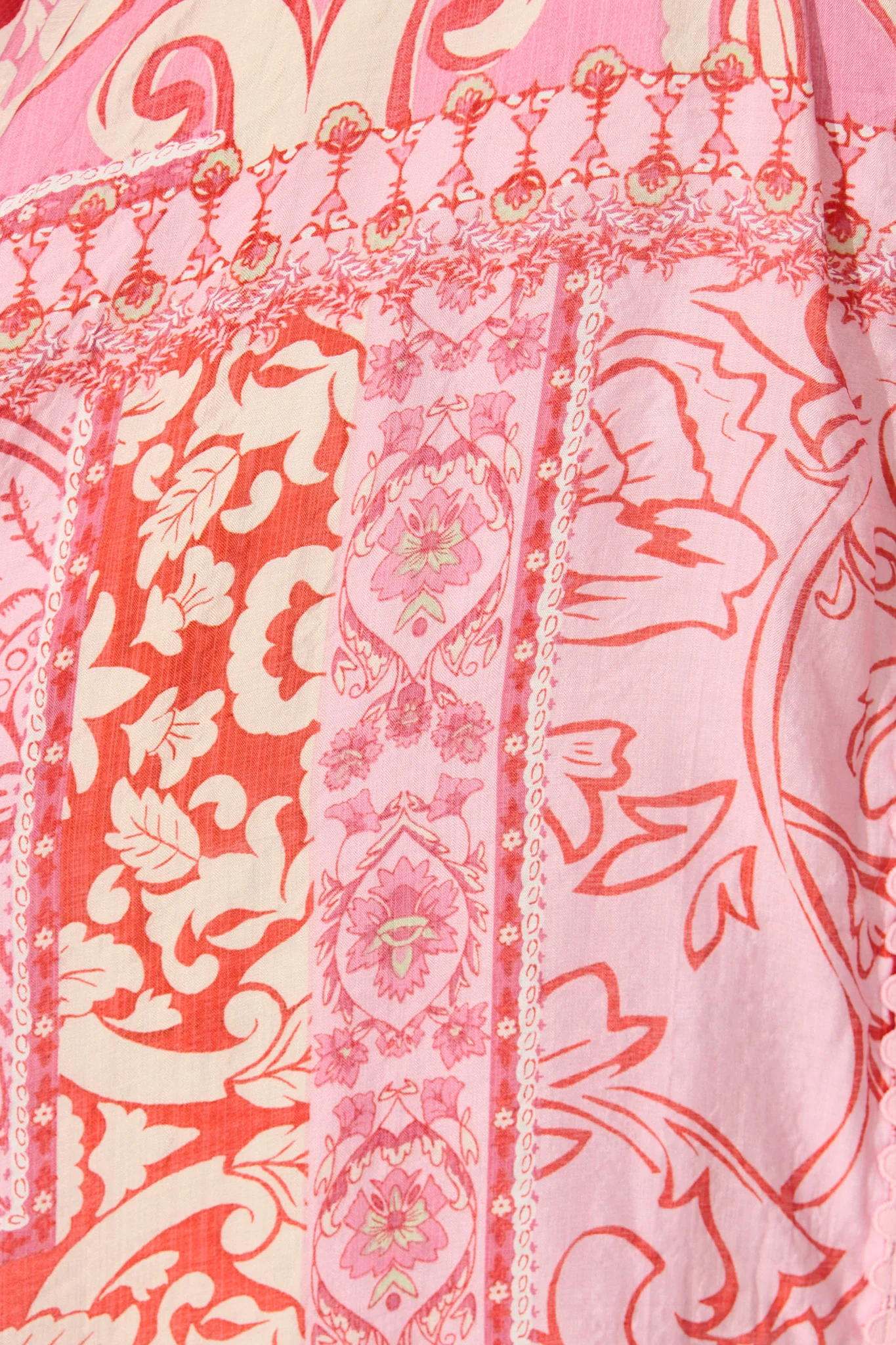 Malhia Shirt Dress in Pink with Red Cotton Blend - Image 6