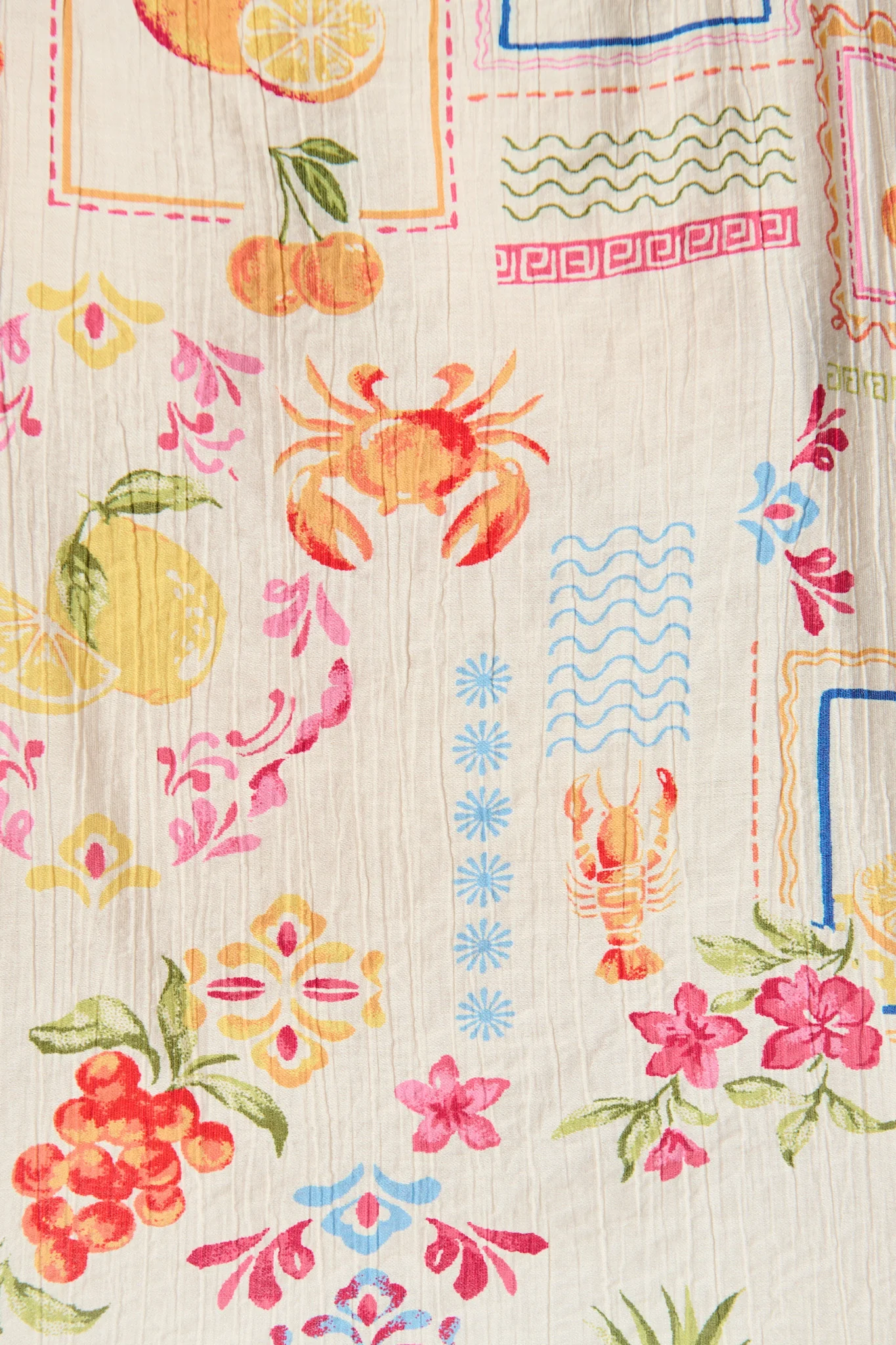 Maliyah Top in Cream Multi Postcard Print - Image 7