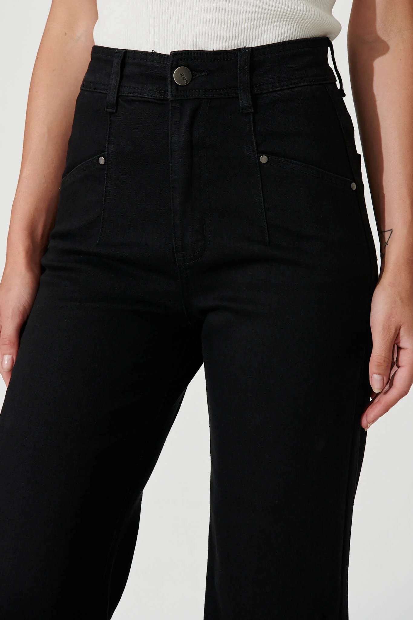 Margaret High Rise Wide Leg Jean In Black Denim - Image 5