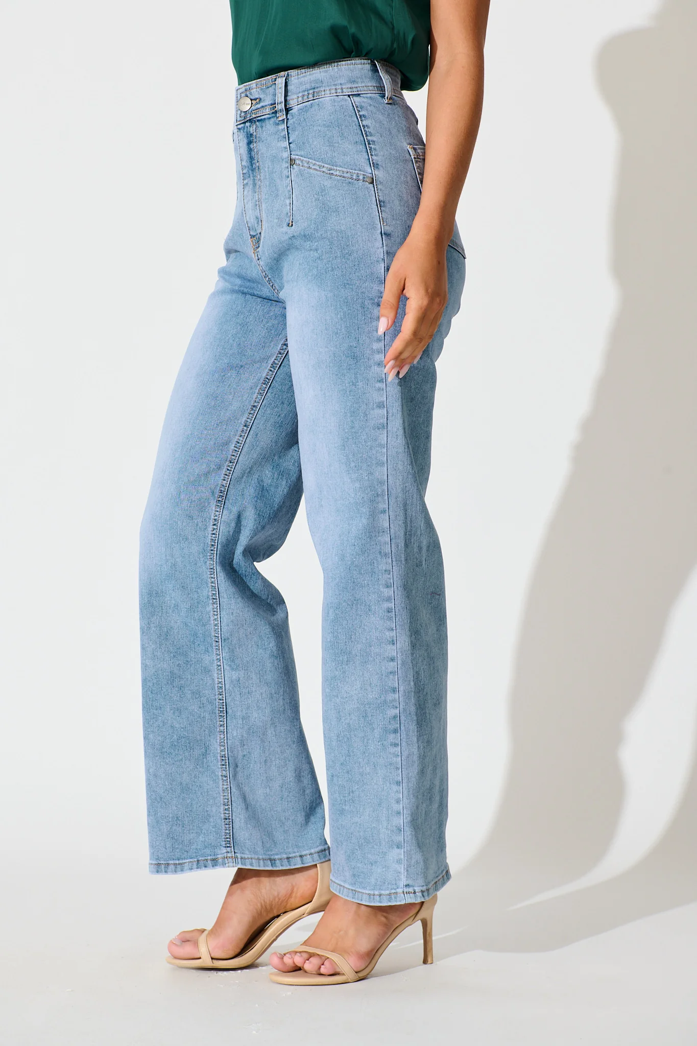 Margaret High Rise Wide Leg Jean In Light Blue Denim - Image 4