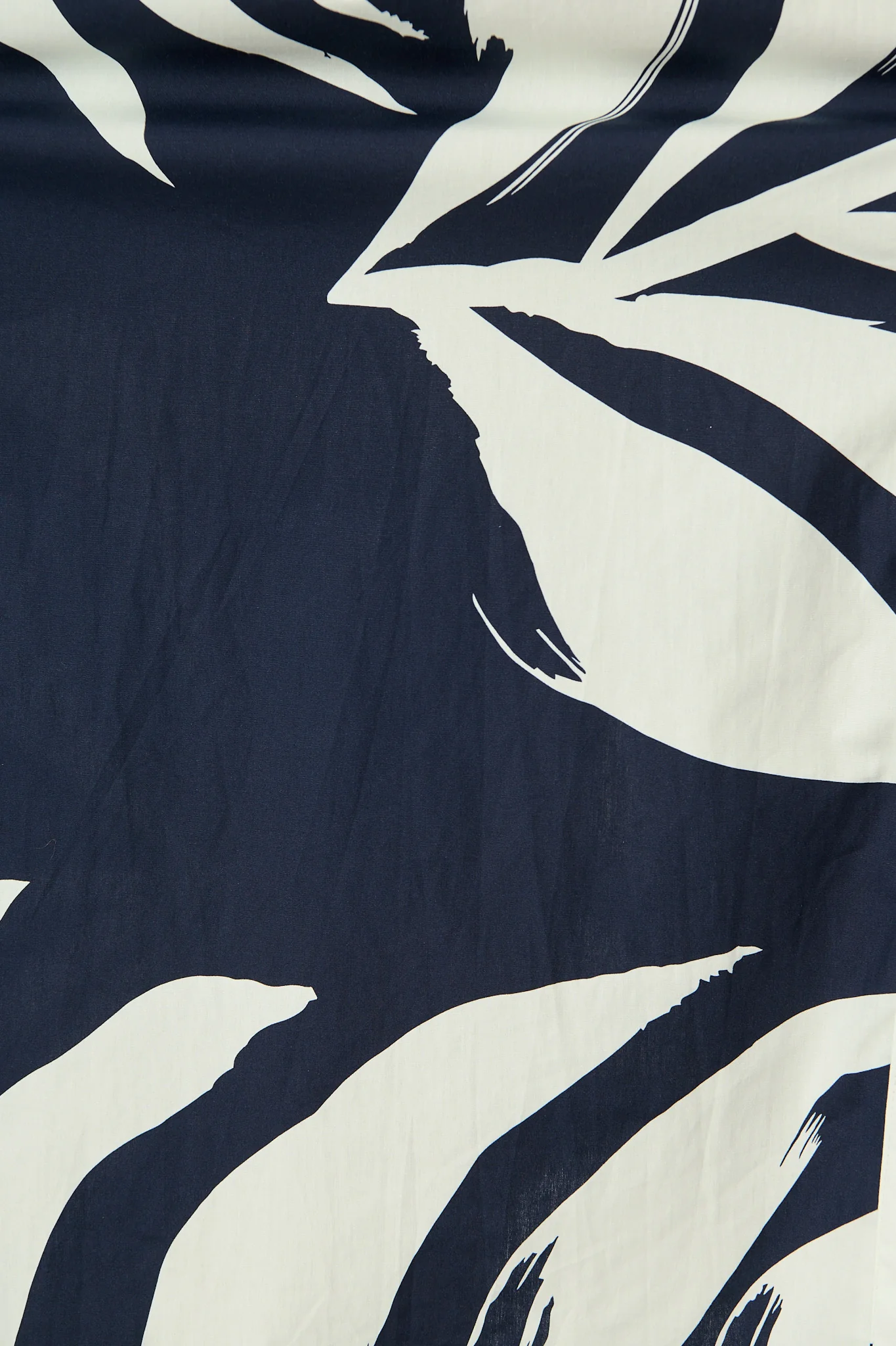 Margot Midi Dress in Navy with White Leaf Cotton - Image 6