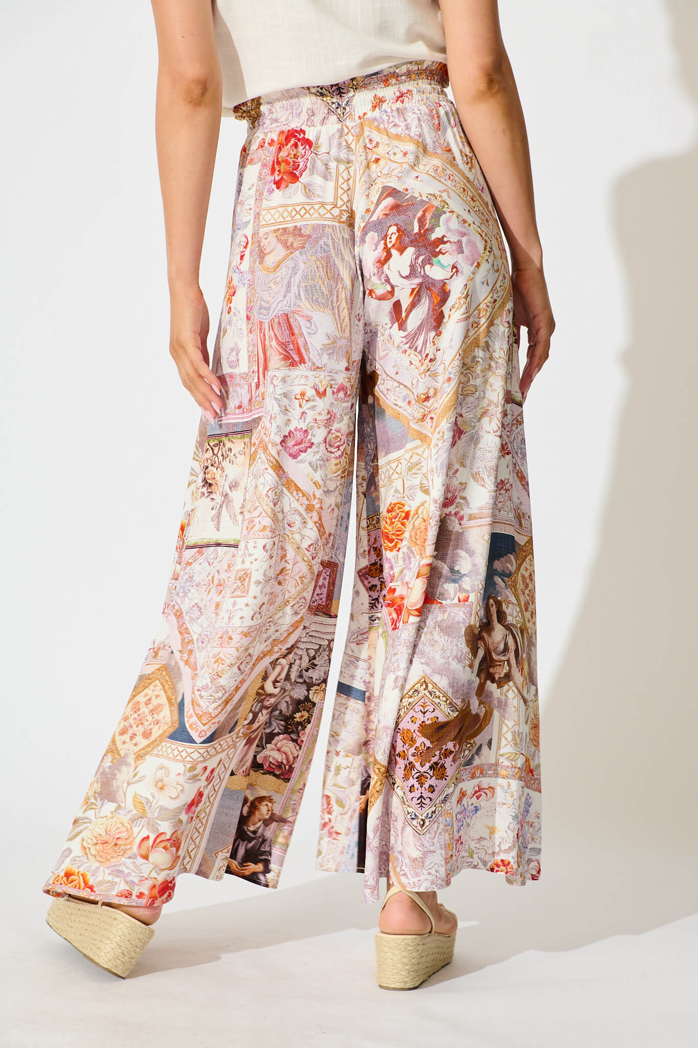 Mariah Pant In White Multi Patchwork - Image 3