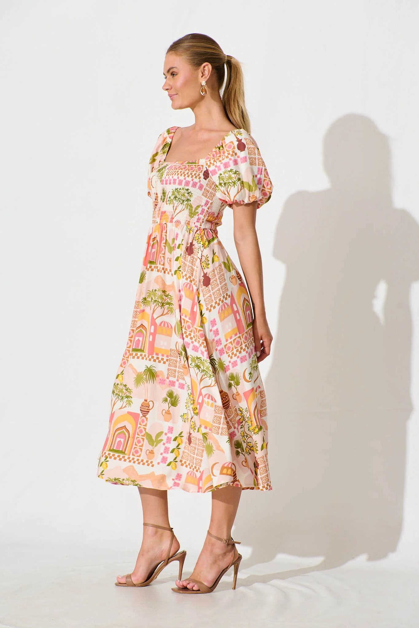 Mariam Midi Dress in Multi Print - Image 3