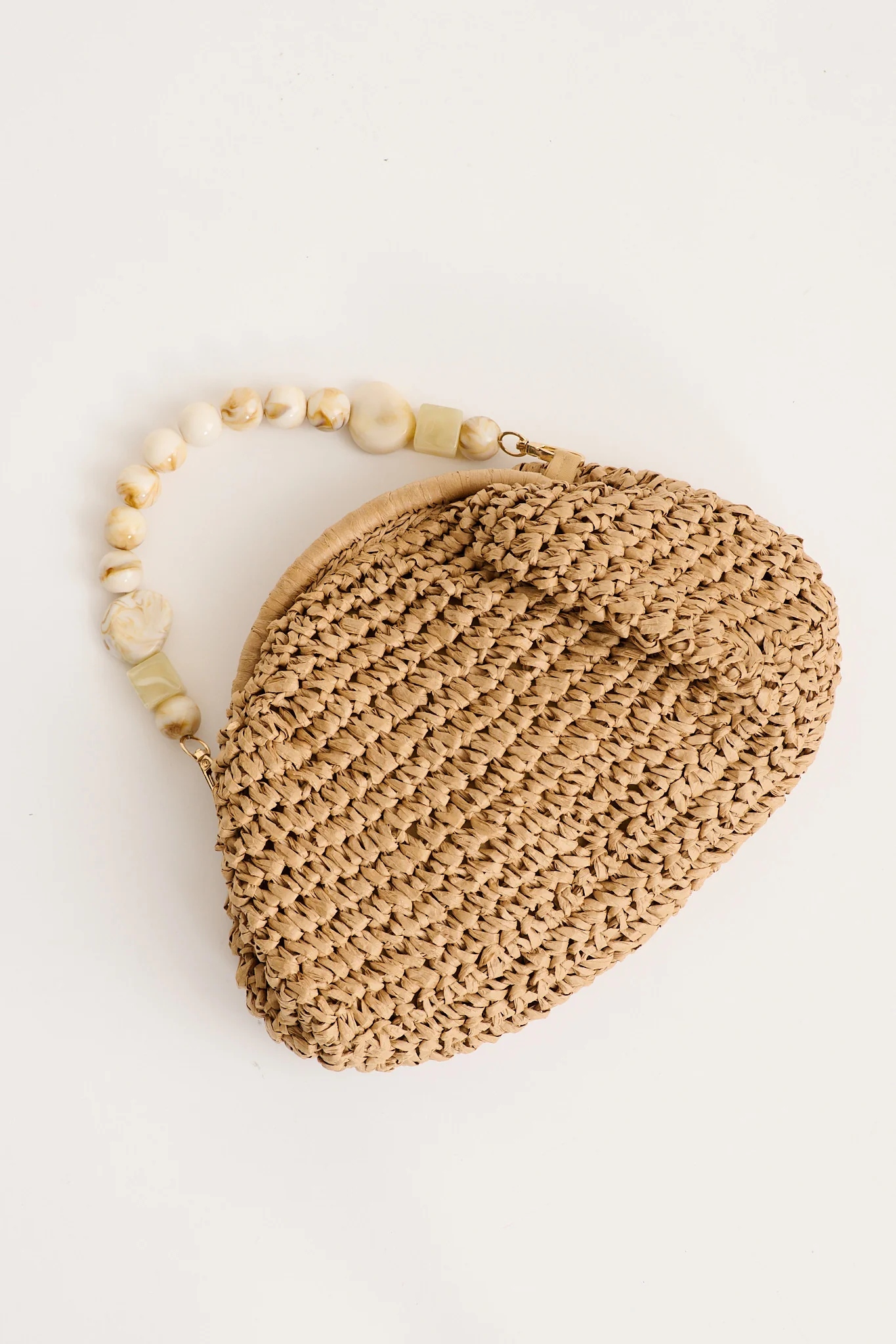 Marina Beaded Handle Bag in Natural Raffia - Image 3