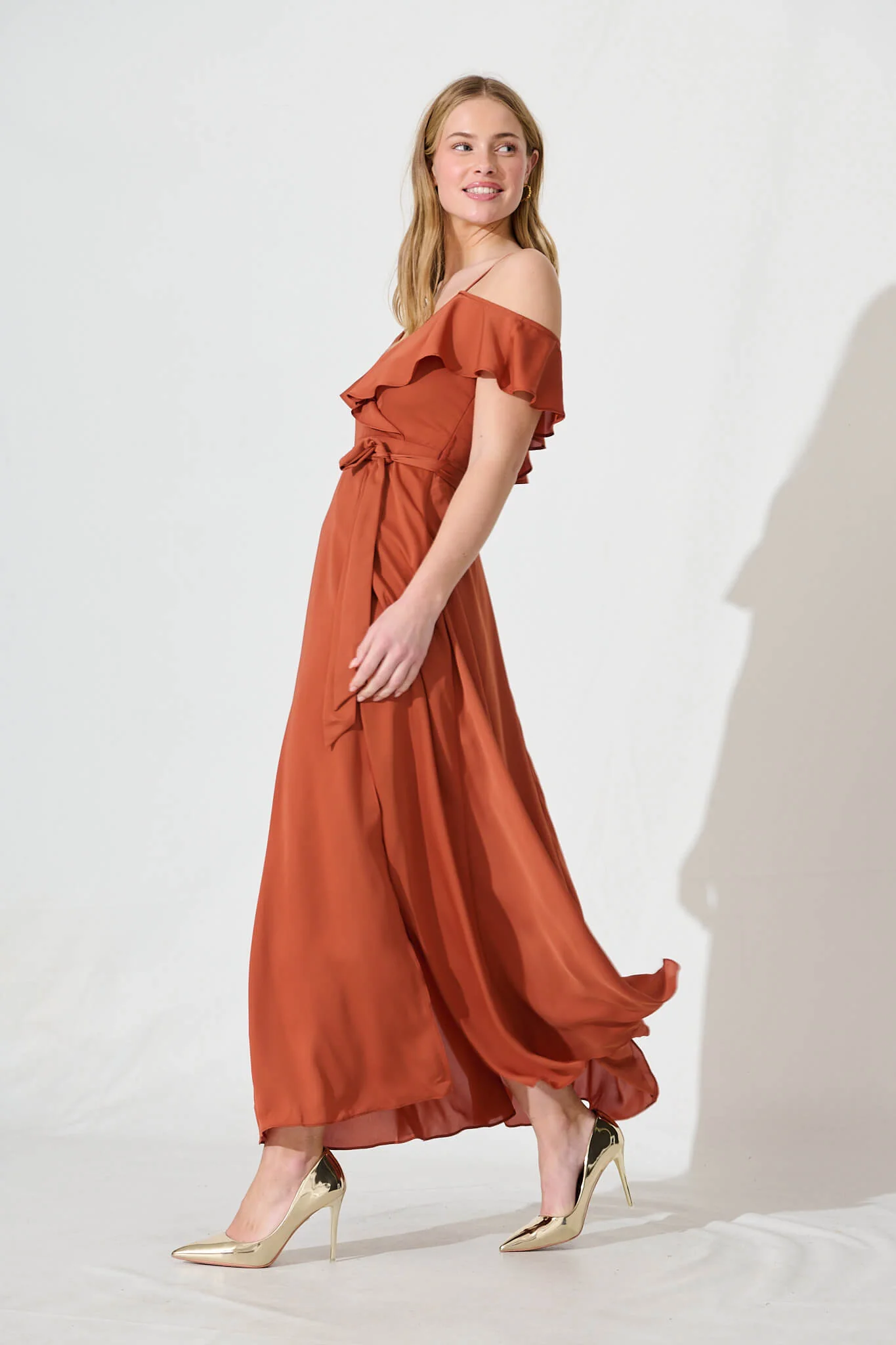 Marit Maxi Dress In Rust - Image 5
