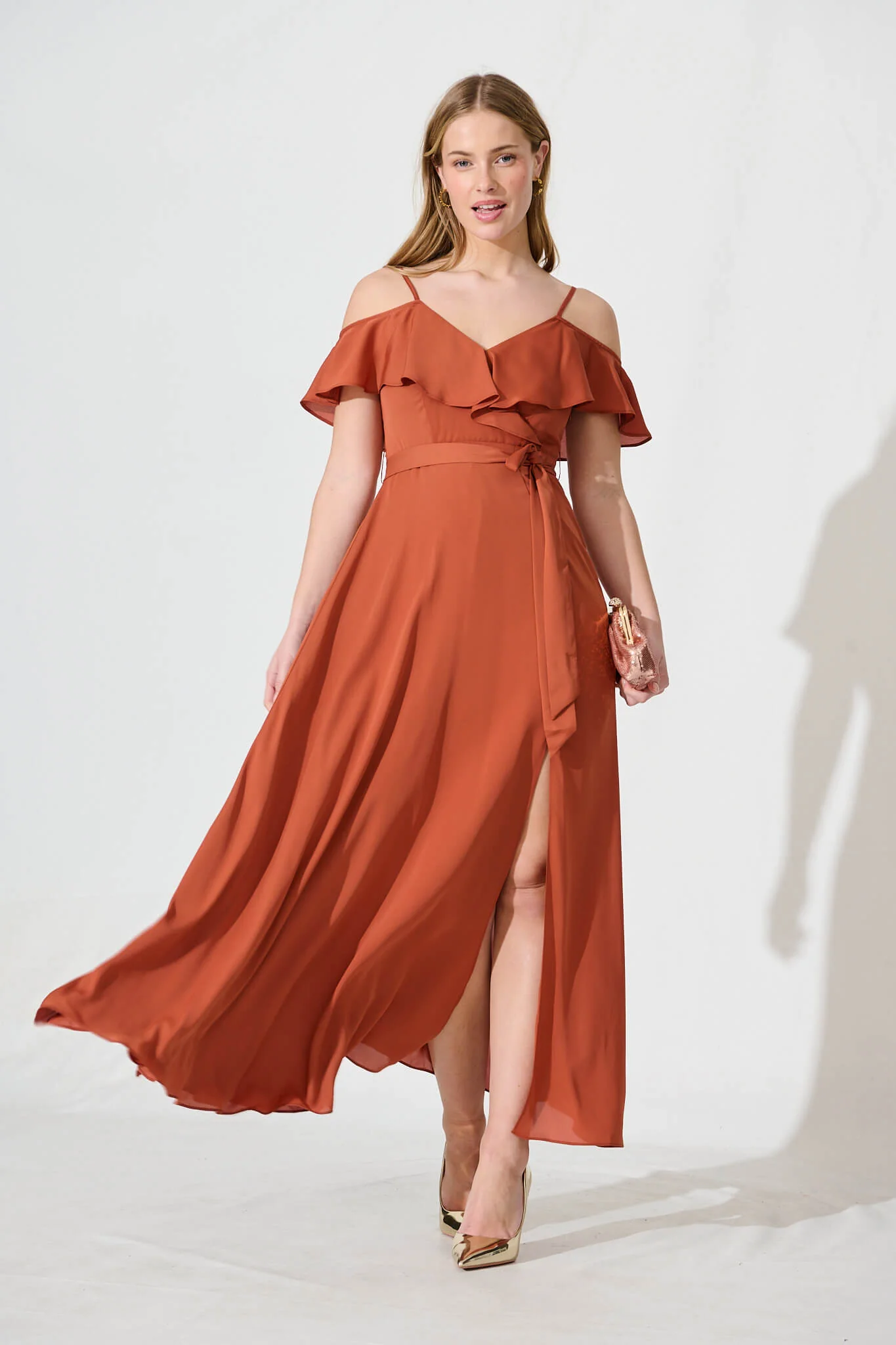 Marit Maxi Dress In Rust - Image 7