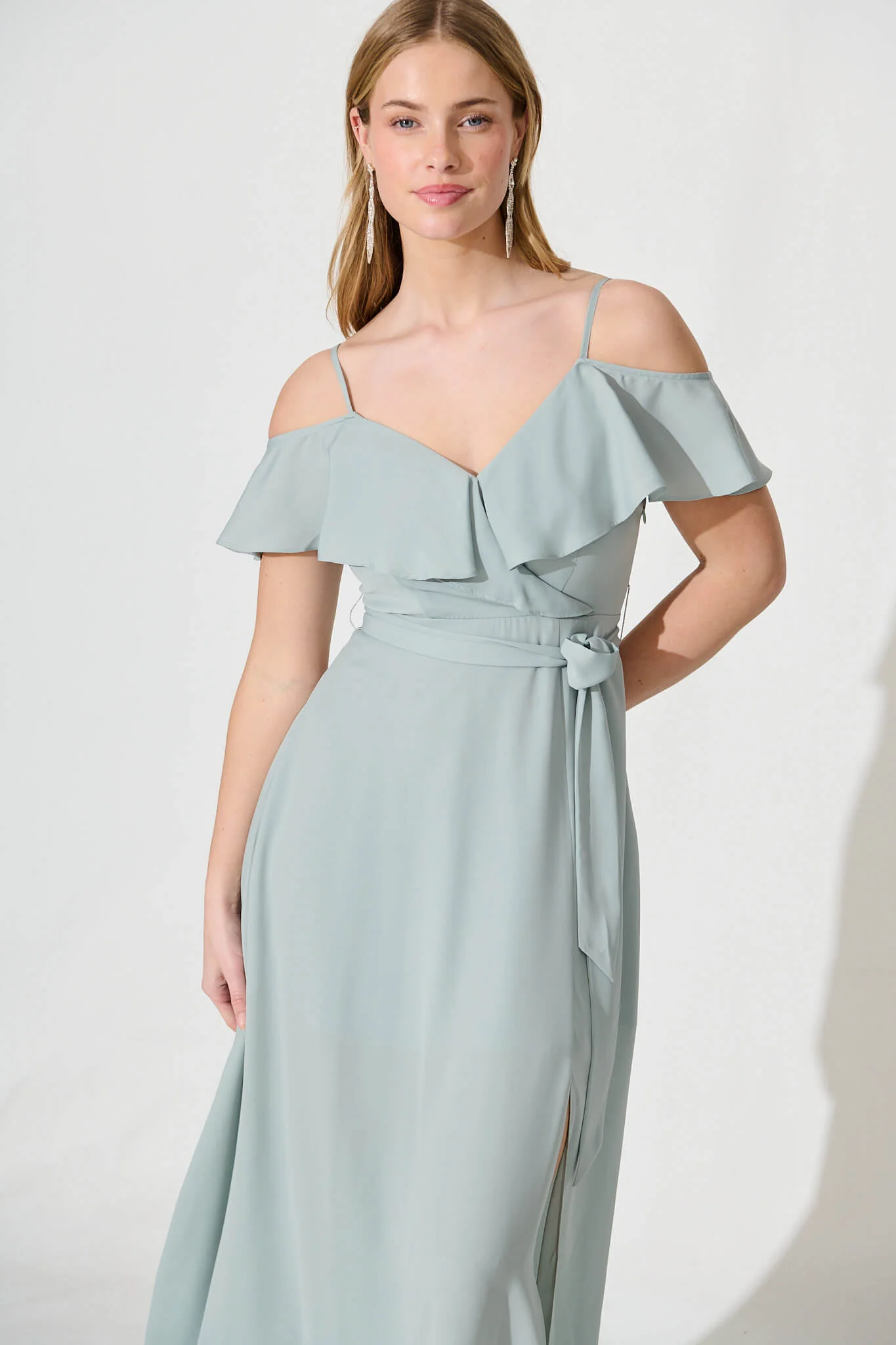 Marit Maxi Dress In Sage Green - Image 4